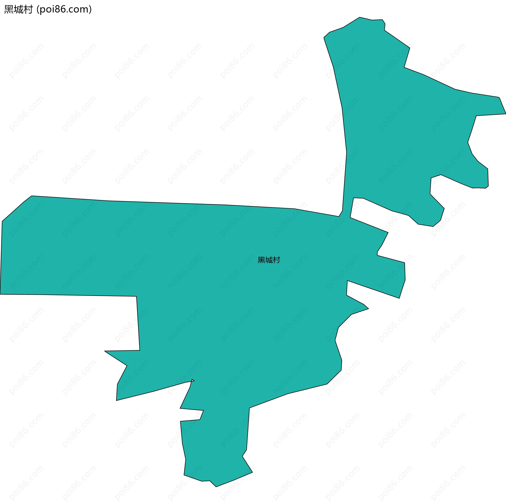 黑城村边界地图