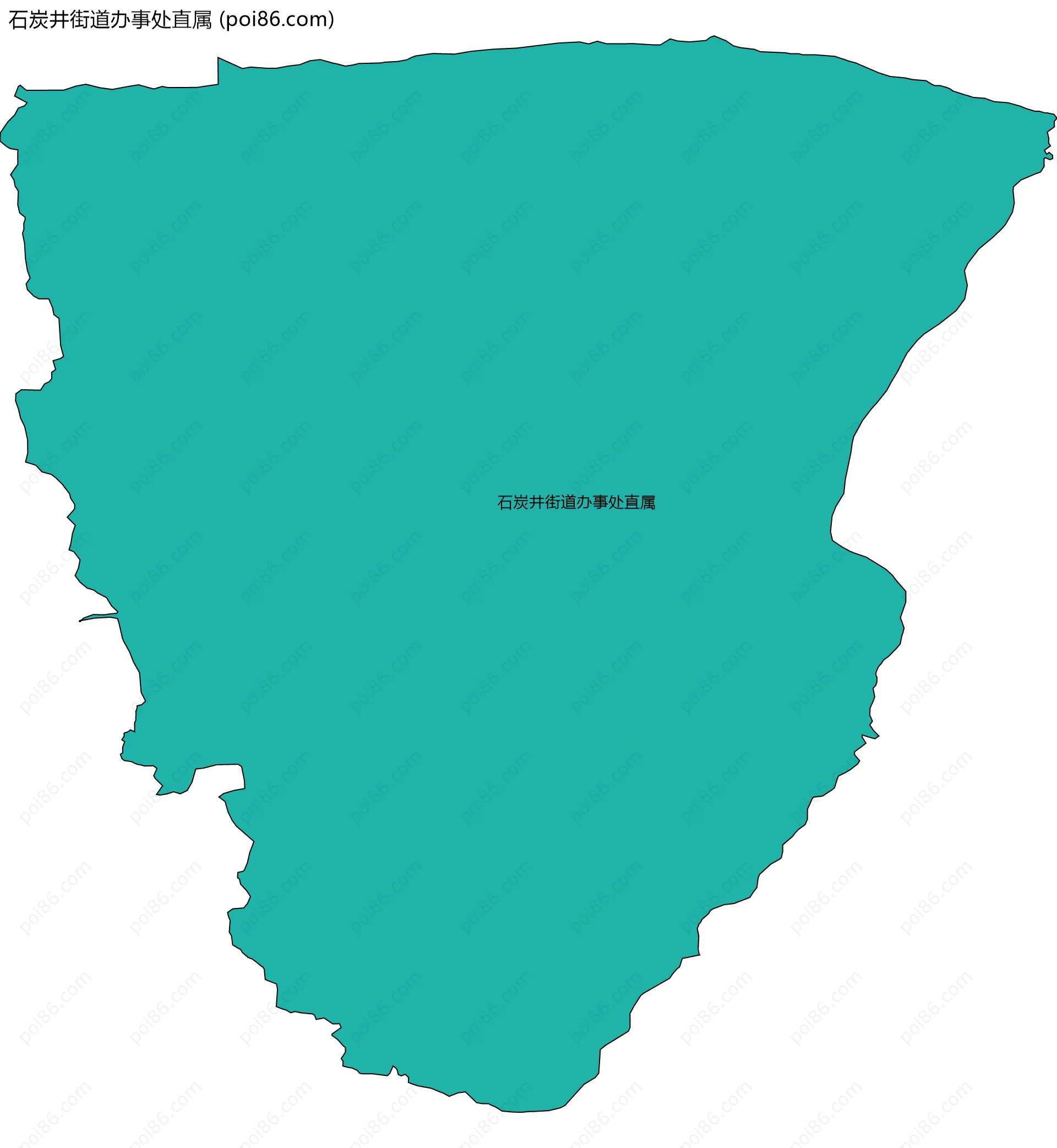 石炭井街道办事处直属边界地图