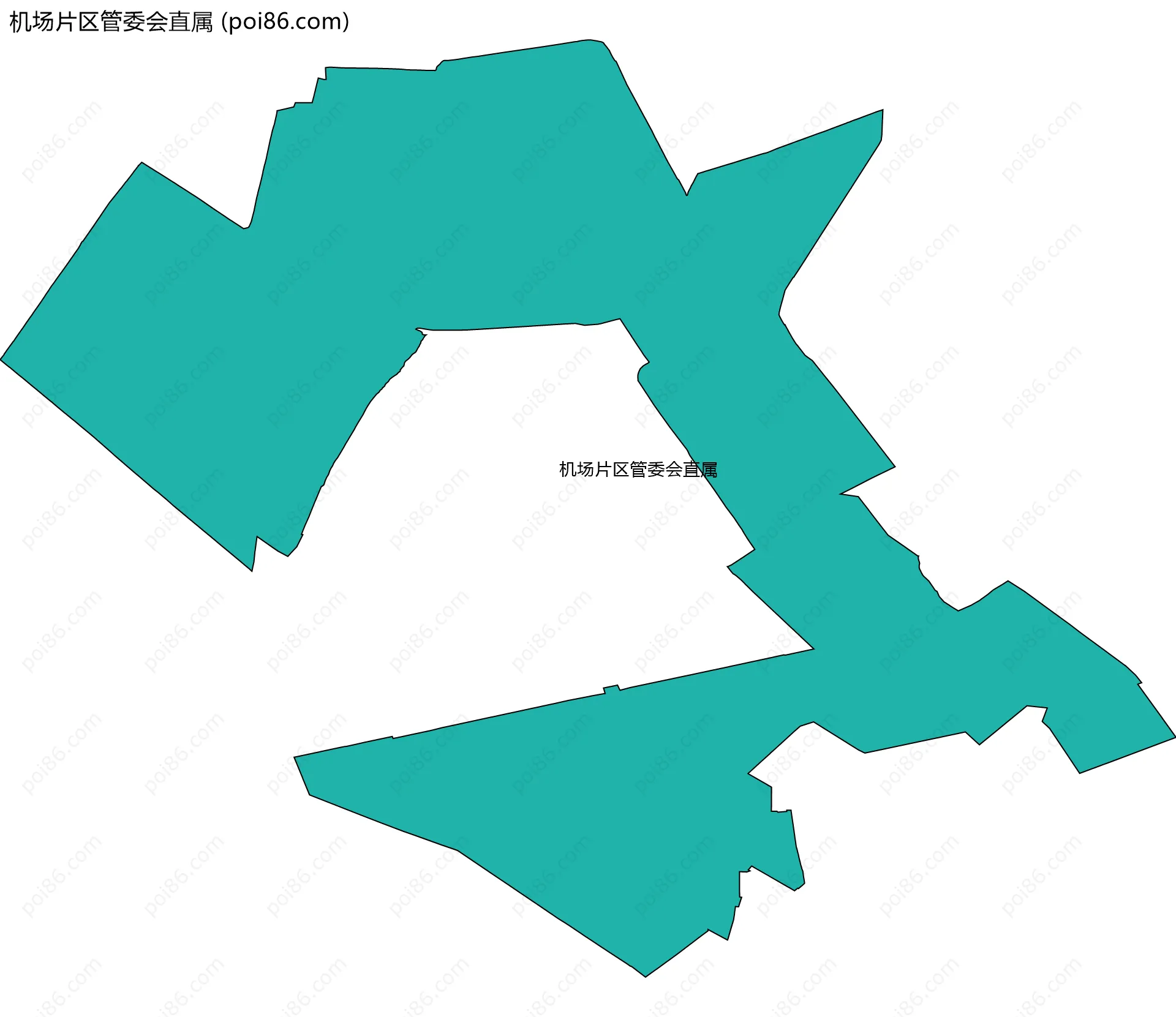 机场片区管委会直属边界地图