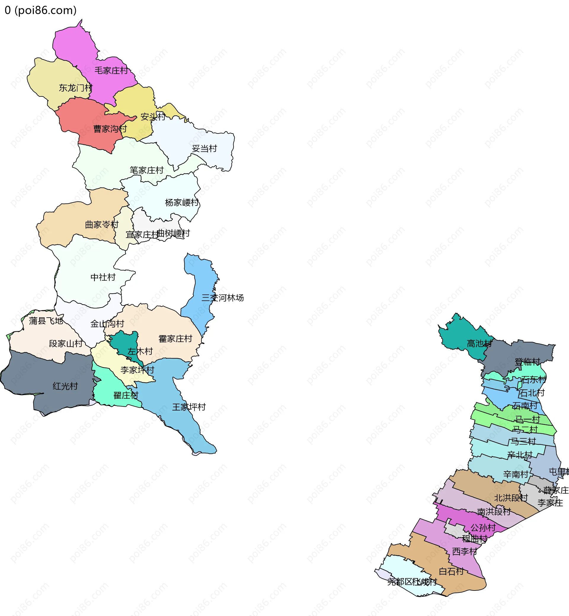 0边界地图(五级行政区划)