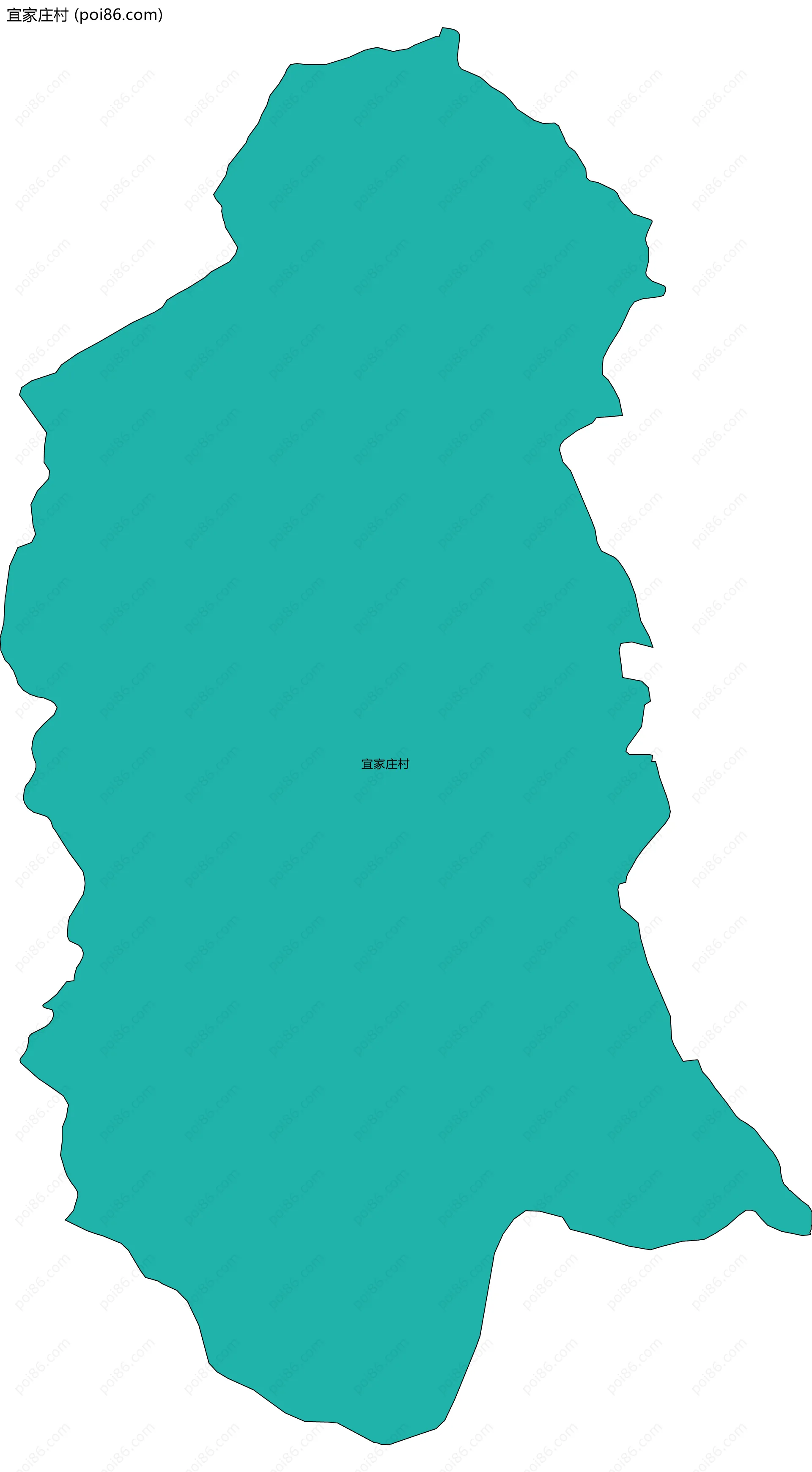 宜家庄村边界地图