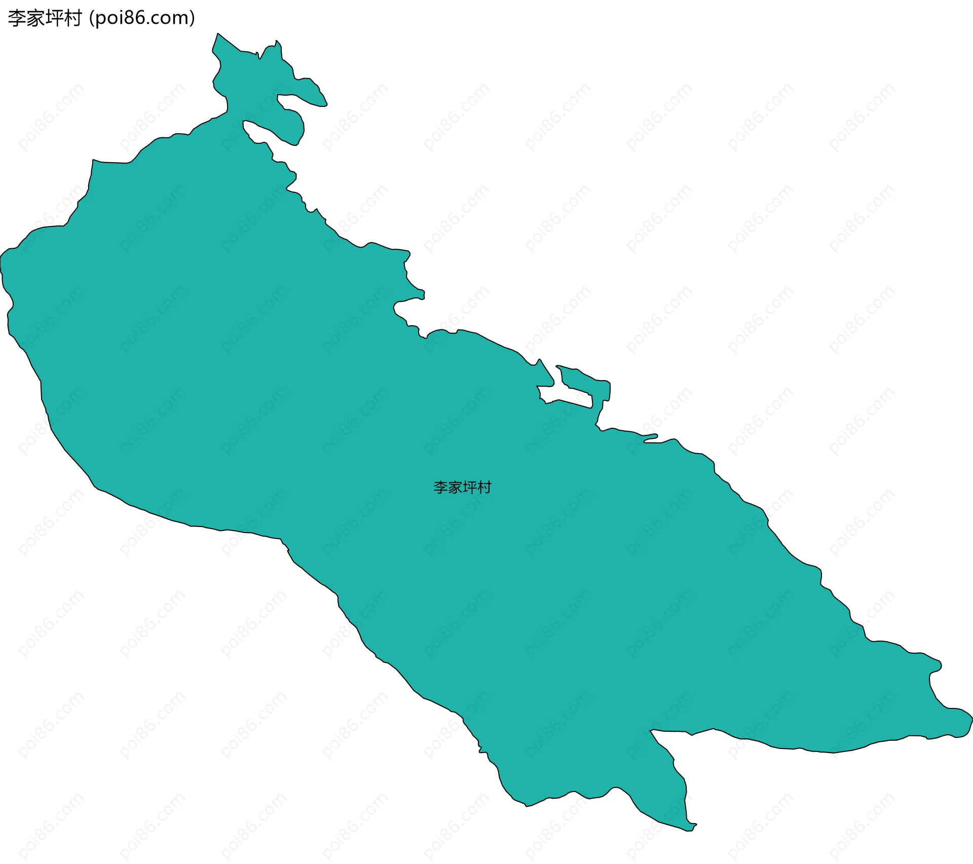 李家坪村边界地图