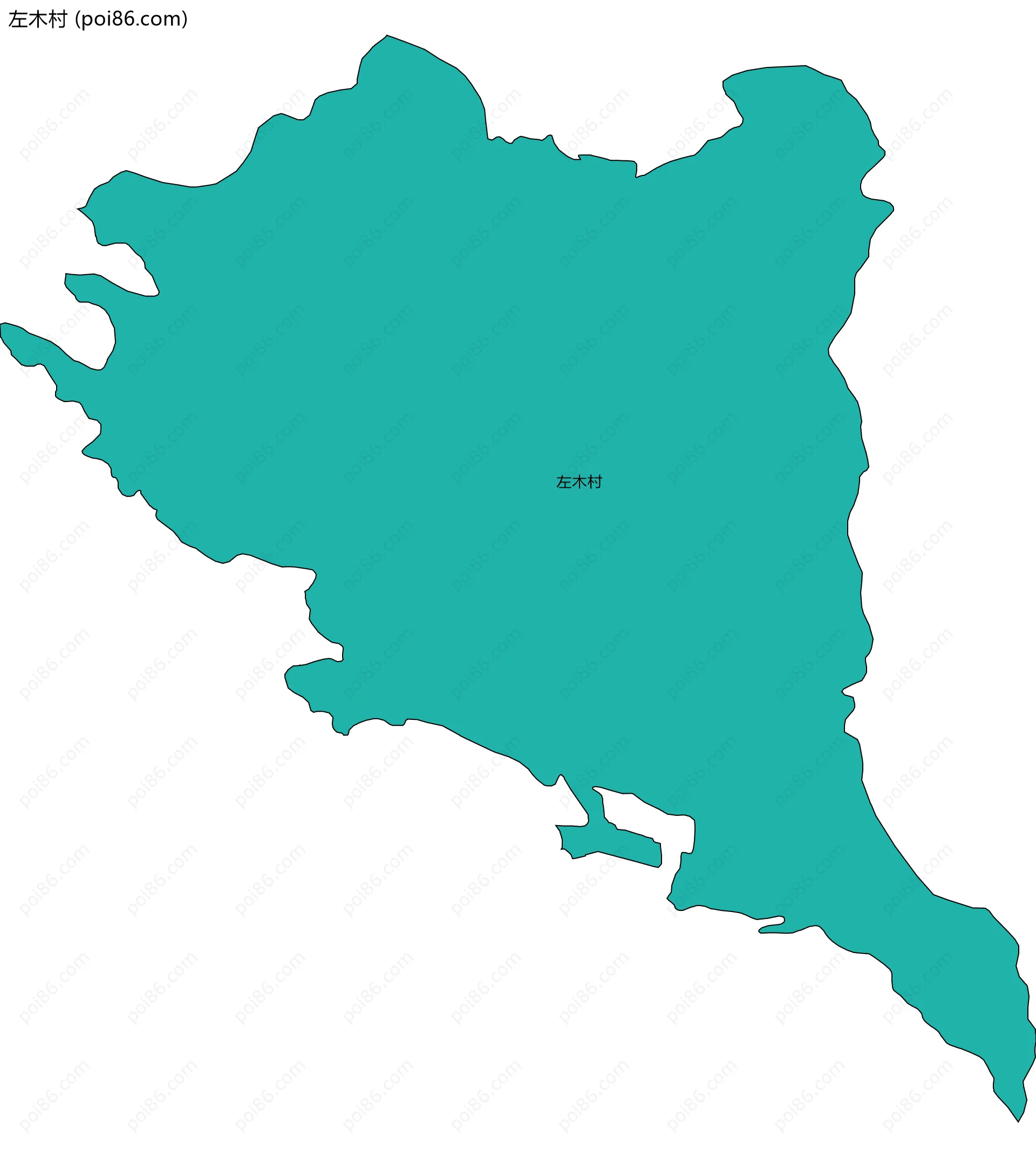 左木村边界地图