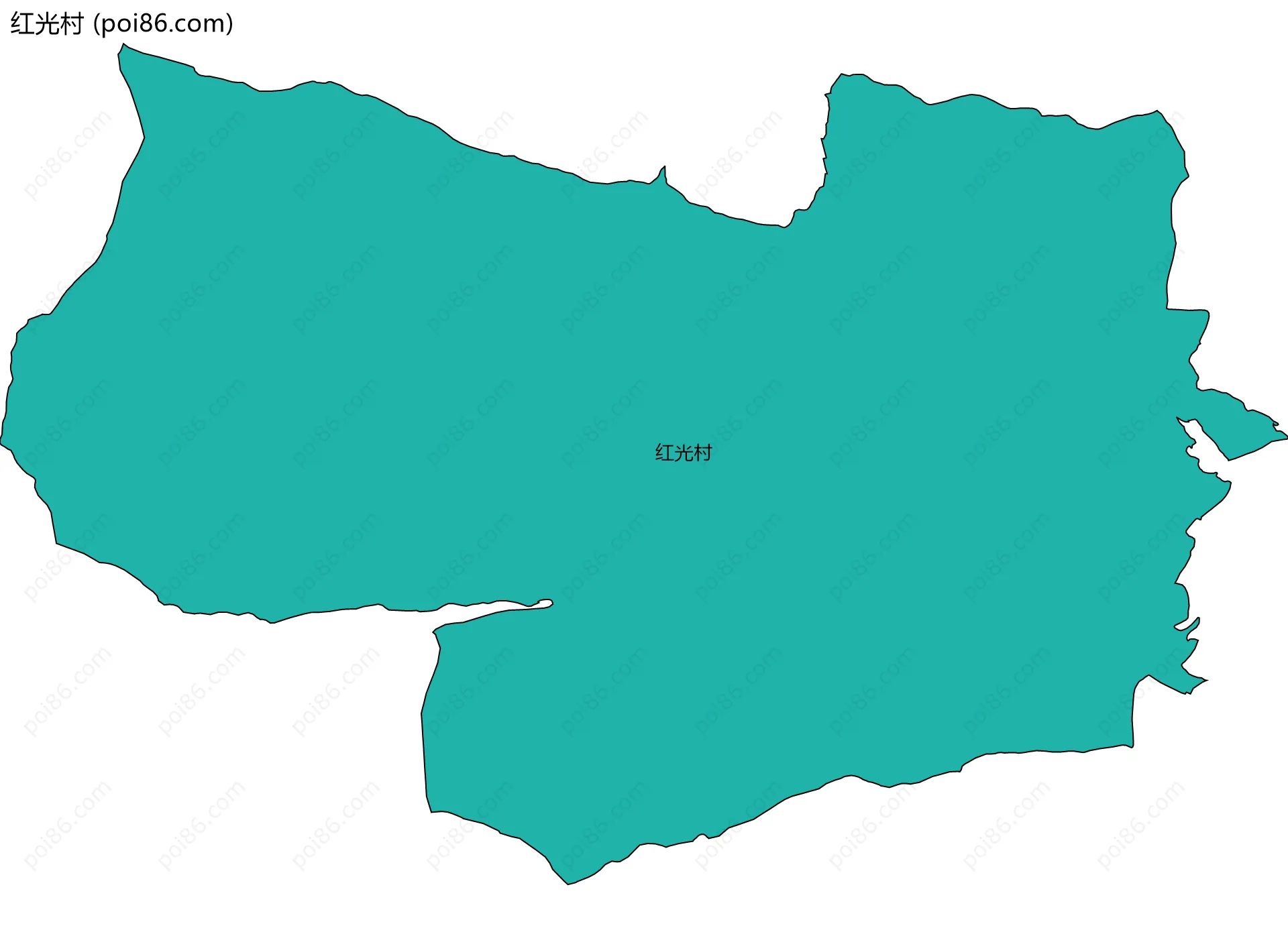 红光村边界地图