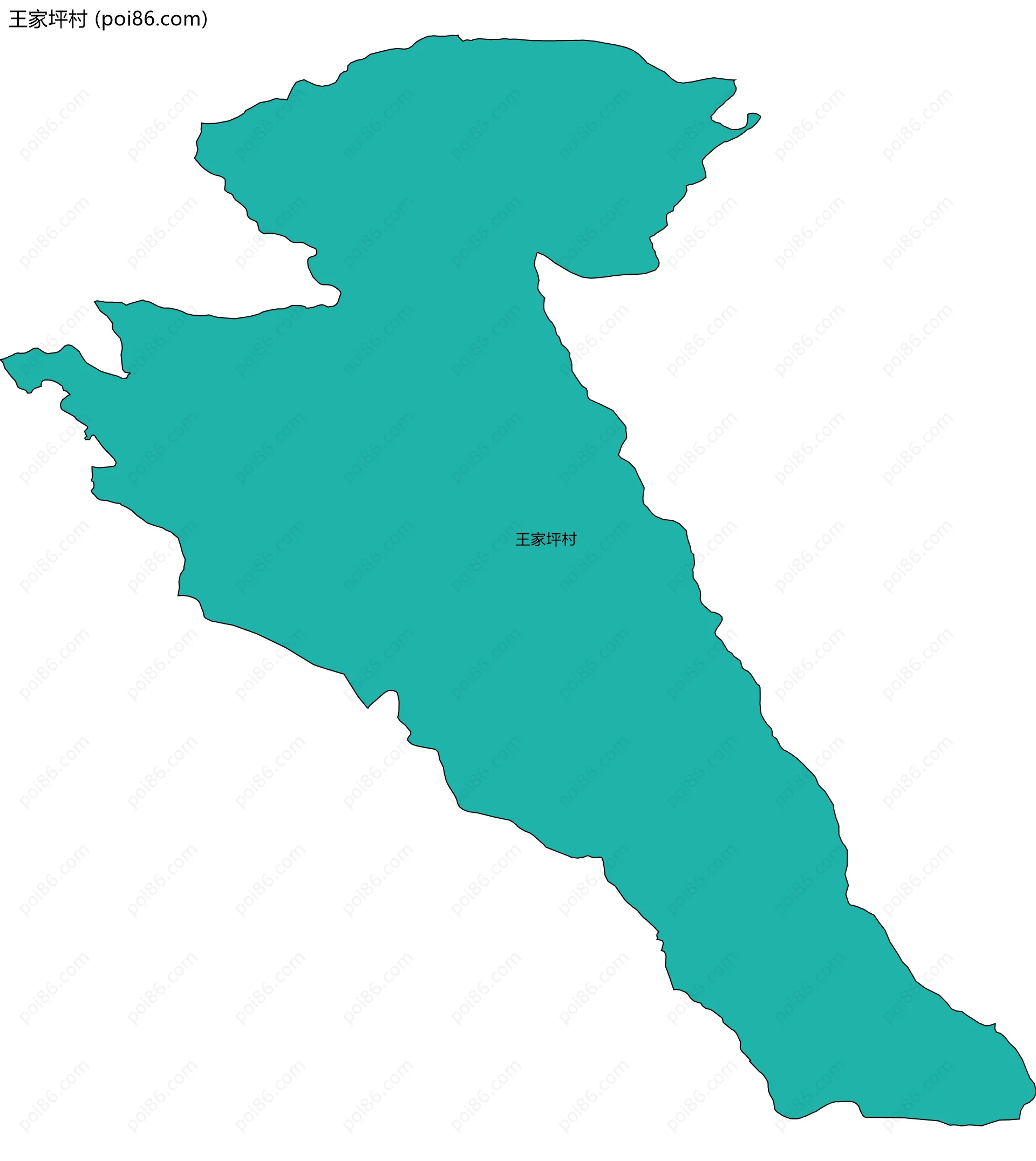王家坪村边界地图