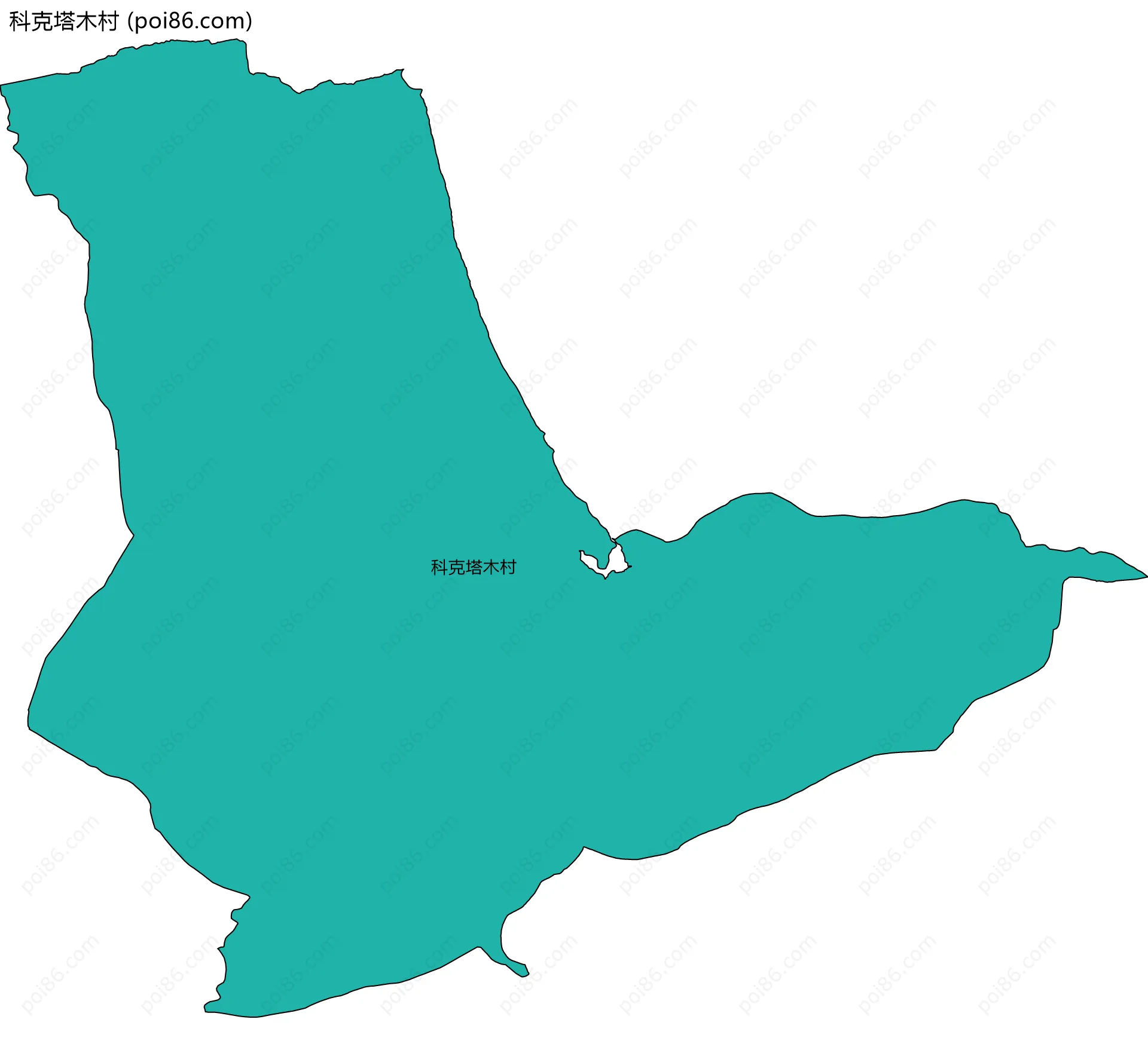 科克塔木村边界地图