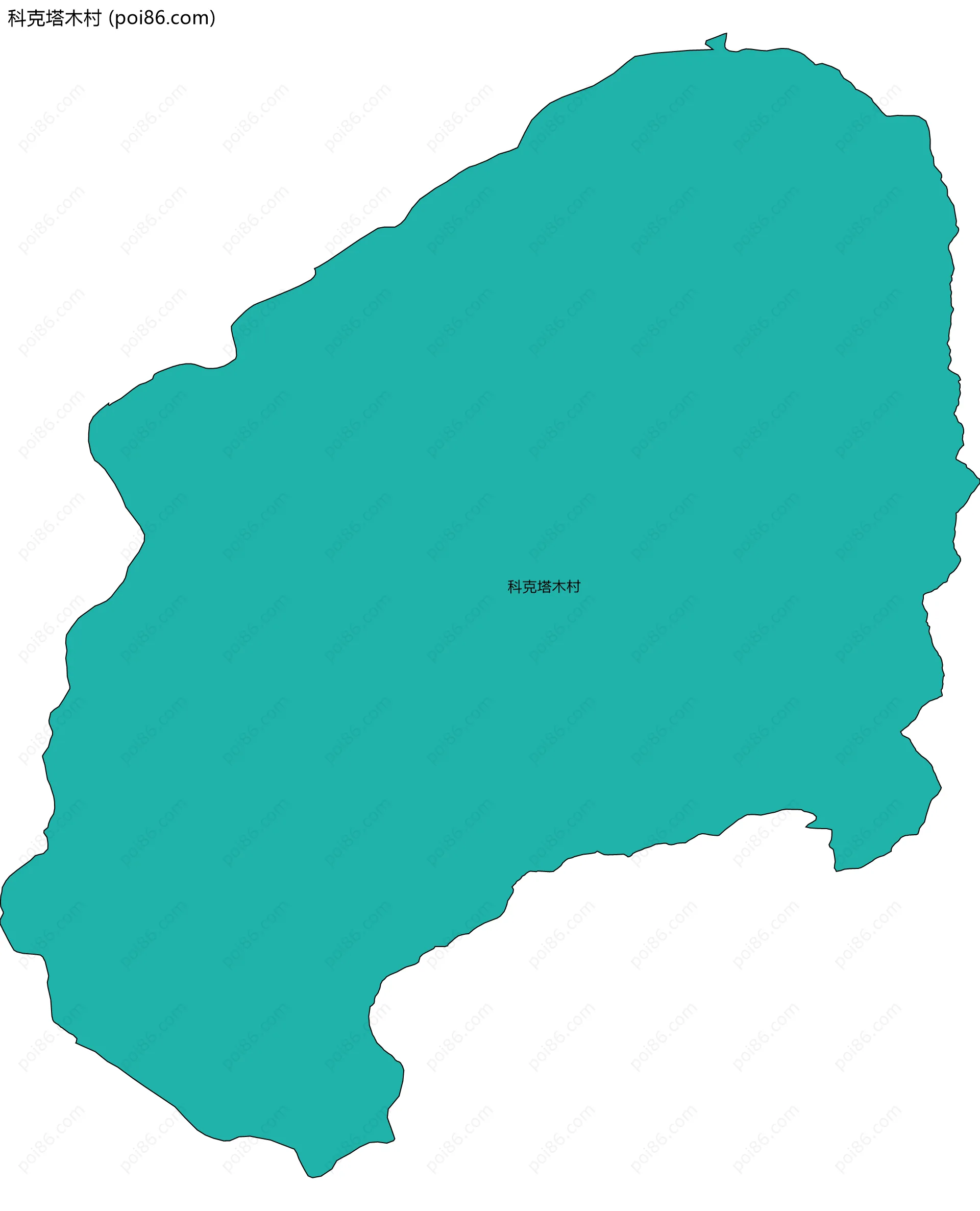 科克塔木村边界地图