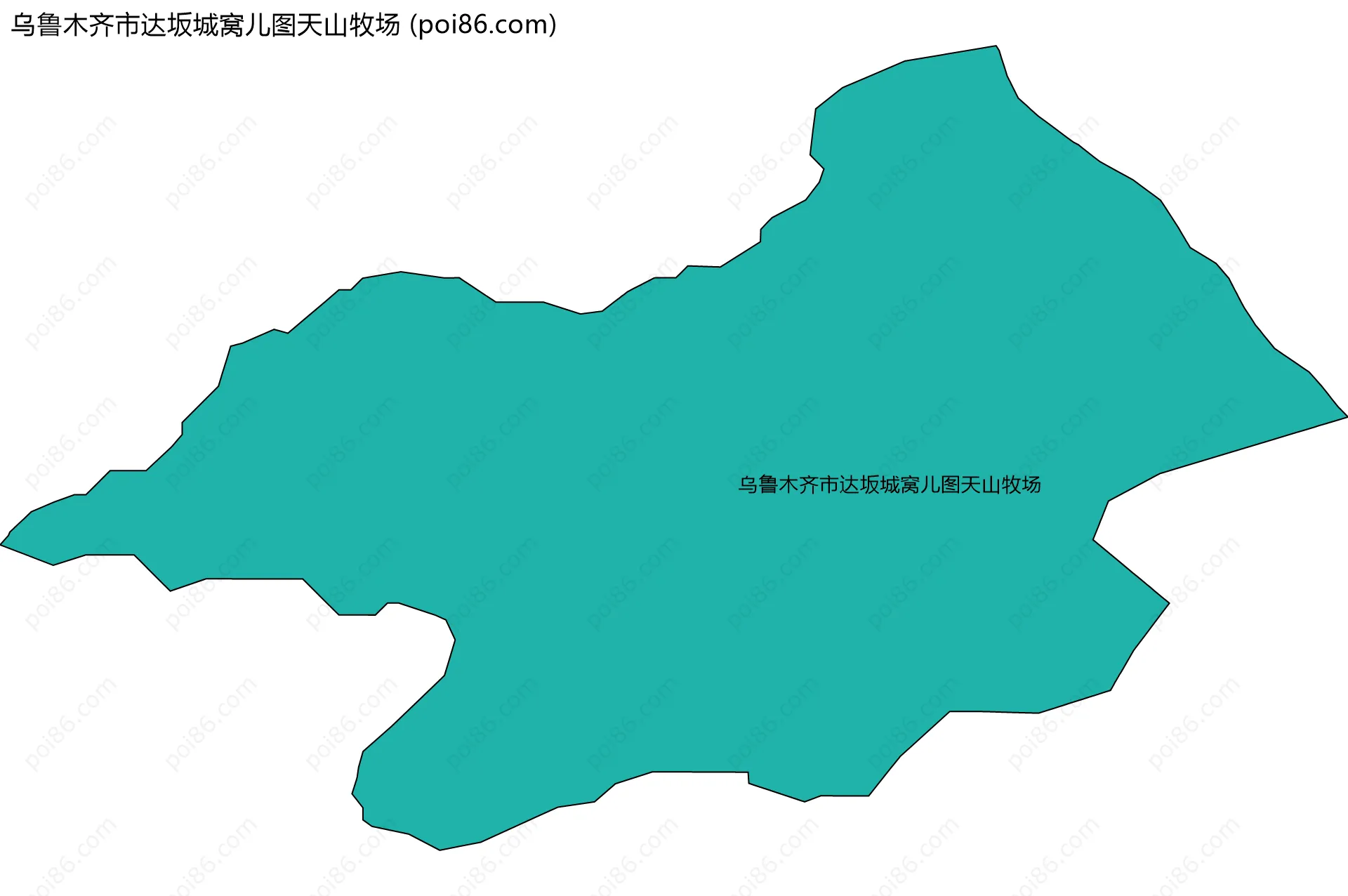 乌鲁木齐市达坂城窝儿图天山牧场边界地图
