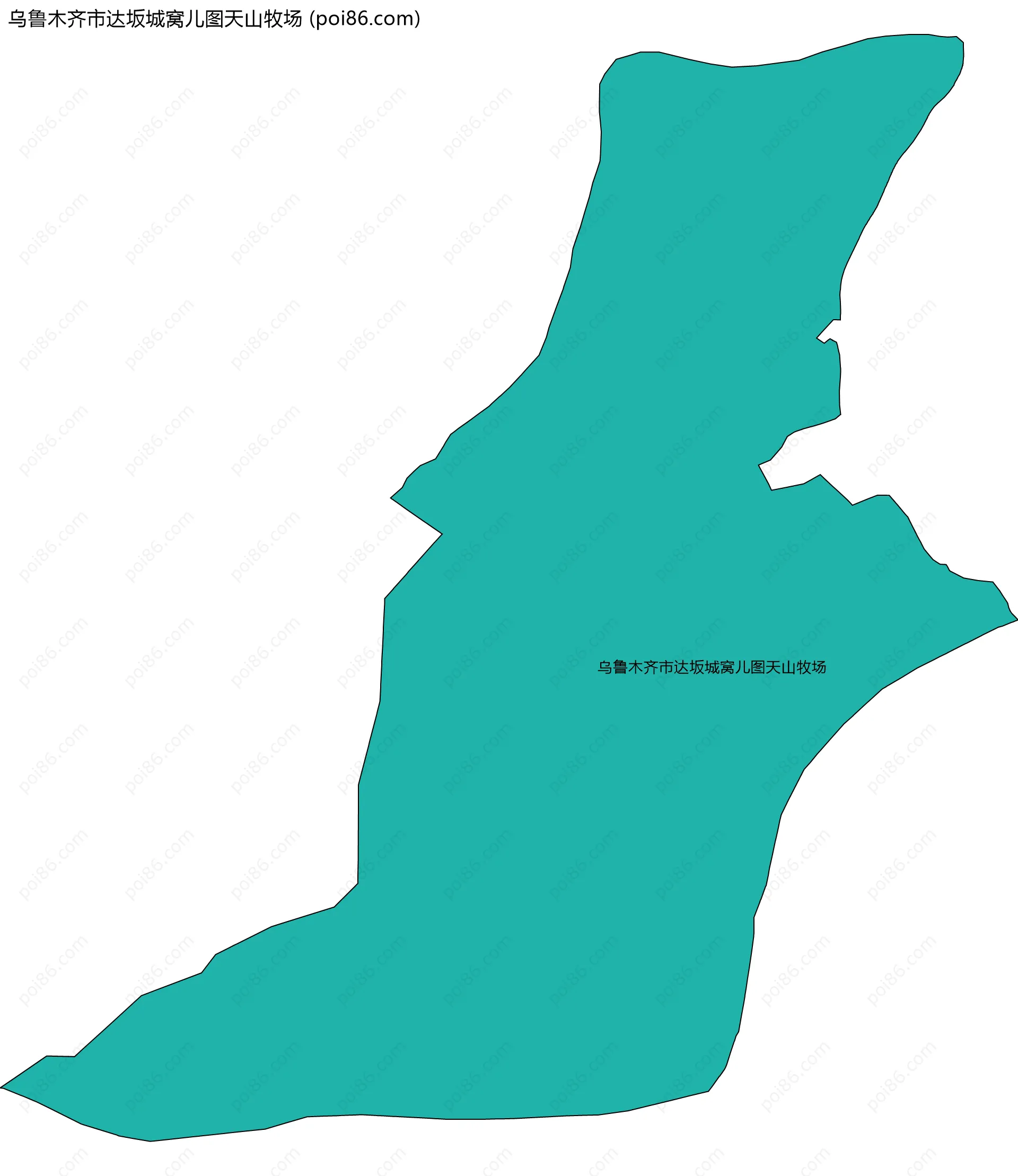 乌鲁木齐市达坂城窝儿图天山牧场边界地图
