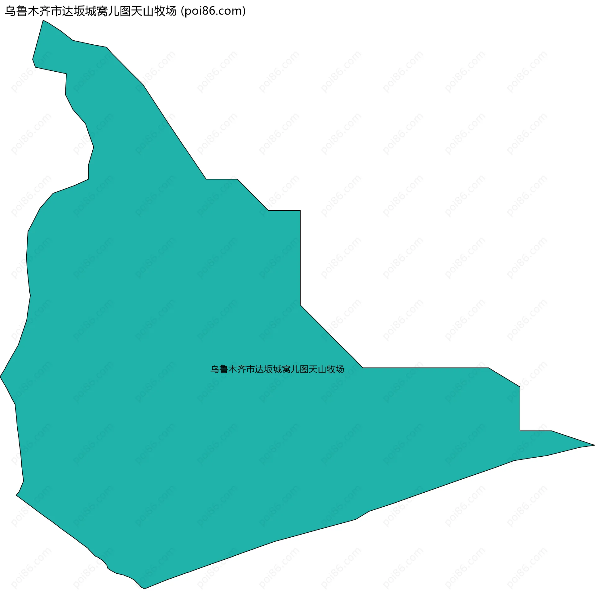 乌鲁木齐市达坂城窝儿图天山牧场边界地图