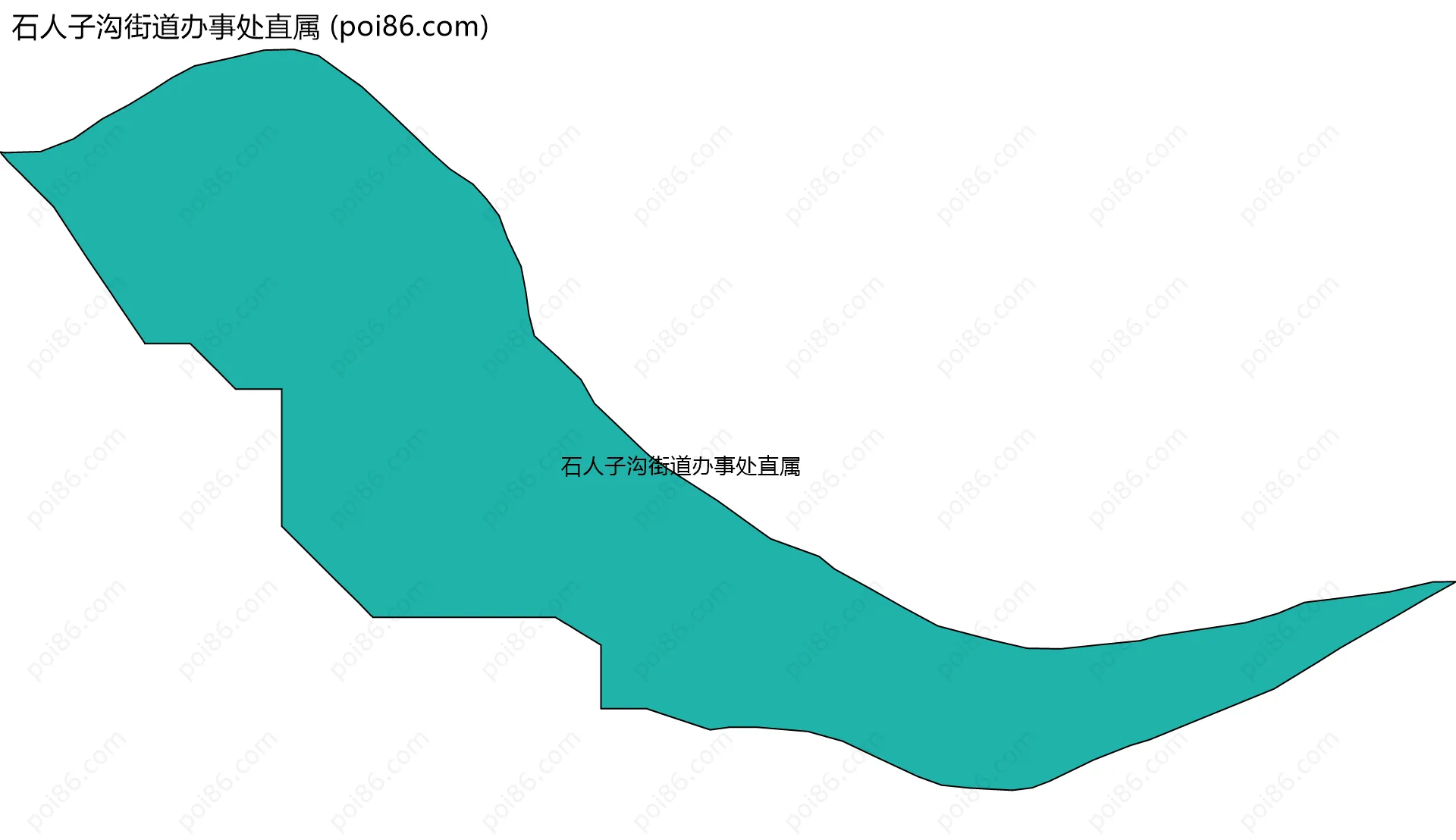 石人子沟街道办事处直属边界地图