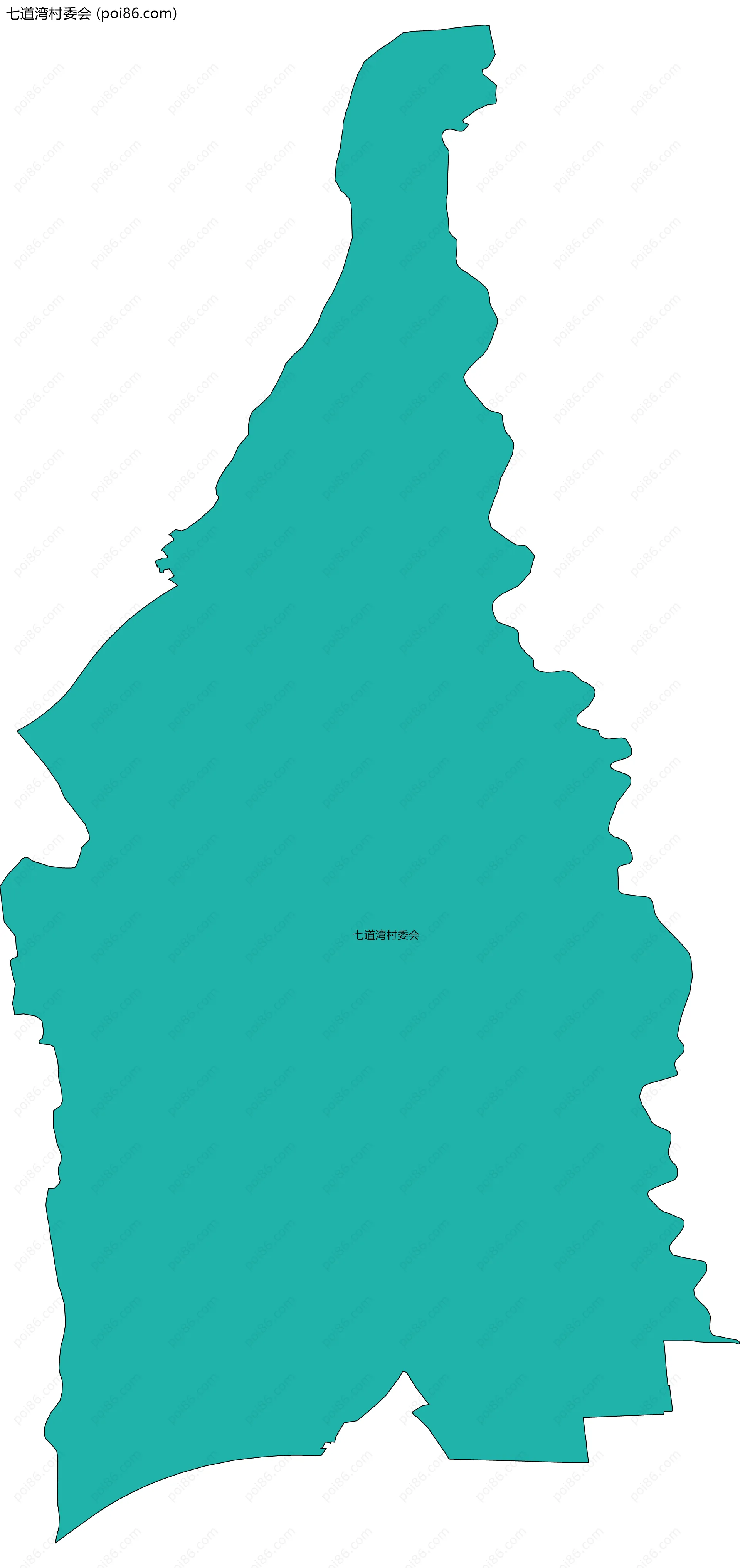 七道湾村委会边界地图