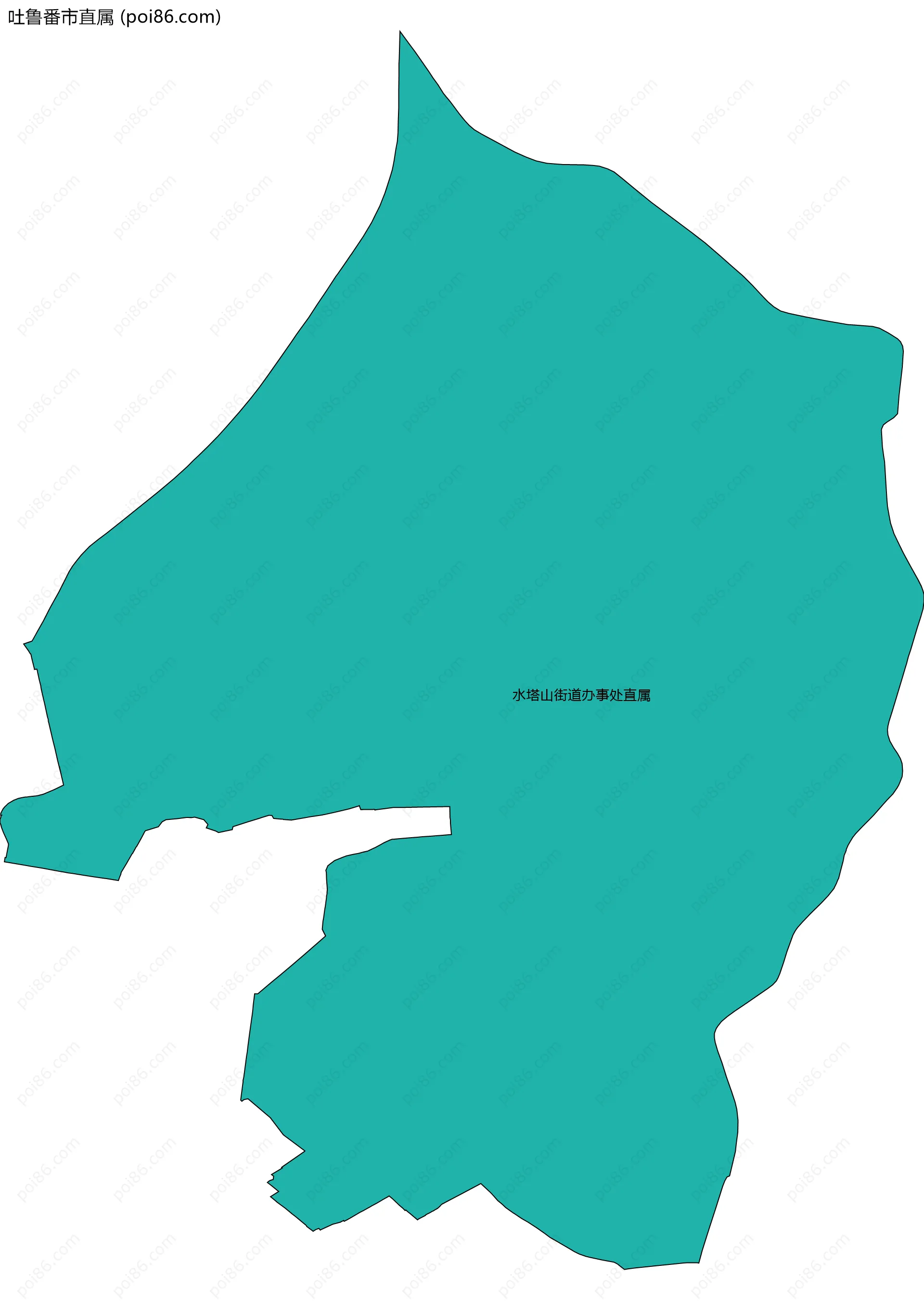 吐鲁番市直属边界地图(五级行政区划)