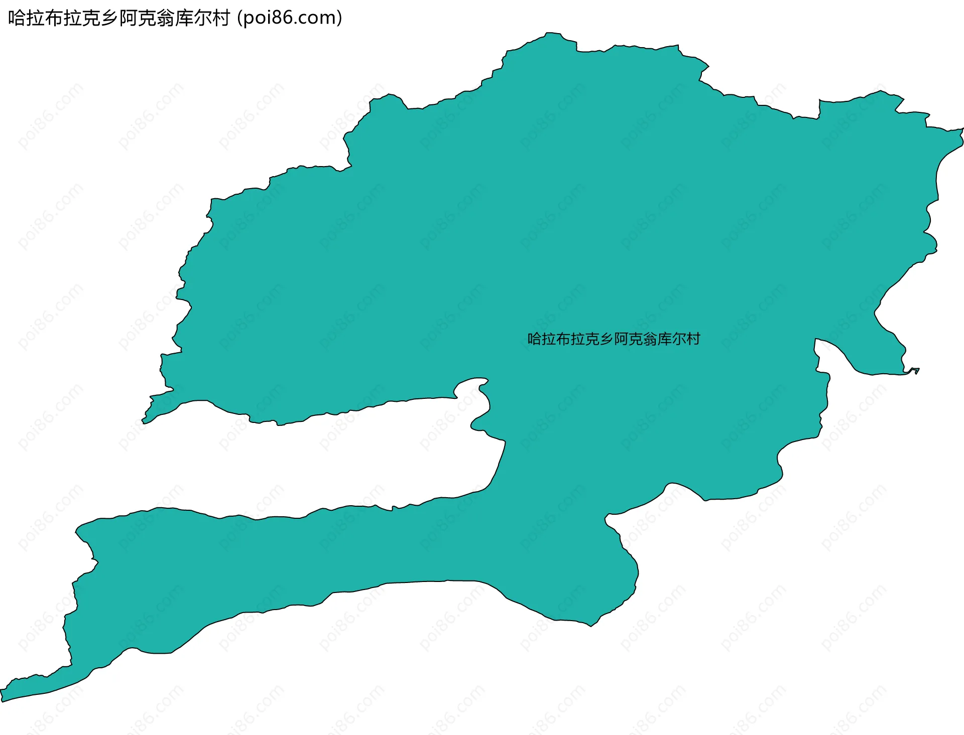 哈拉布拉克乡阿克翁库尔村边界地图