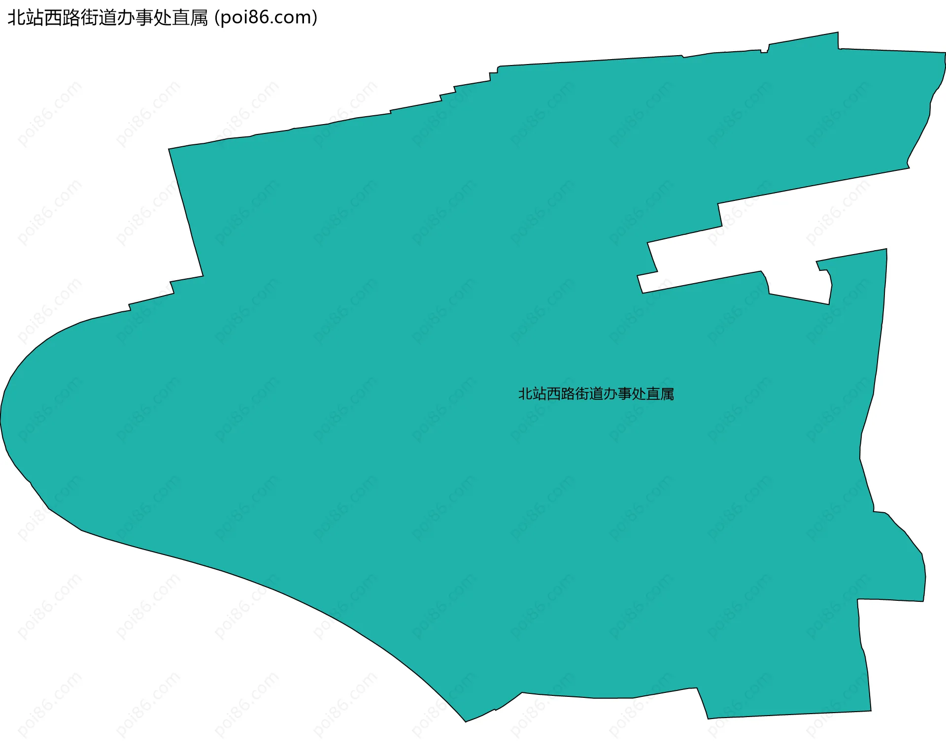 北站西路街道办事处直属边界地图