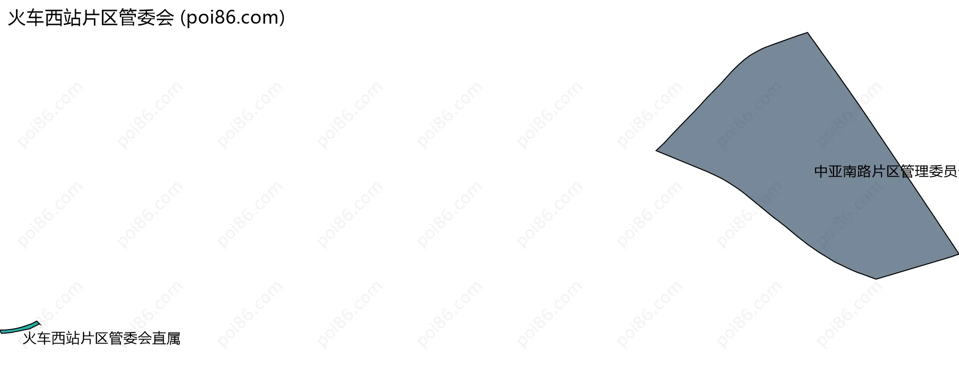 火车西站片区管委会边界地图(五级行政区划)