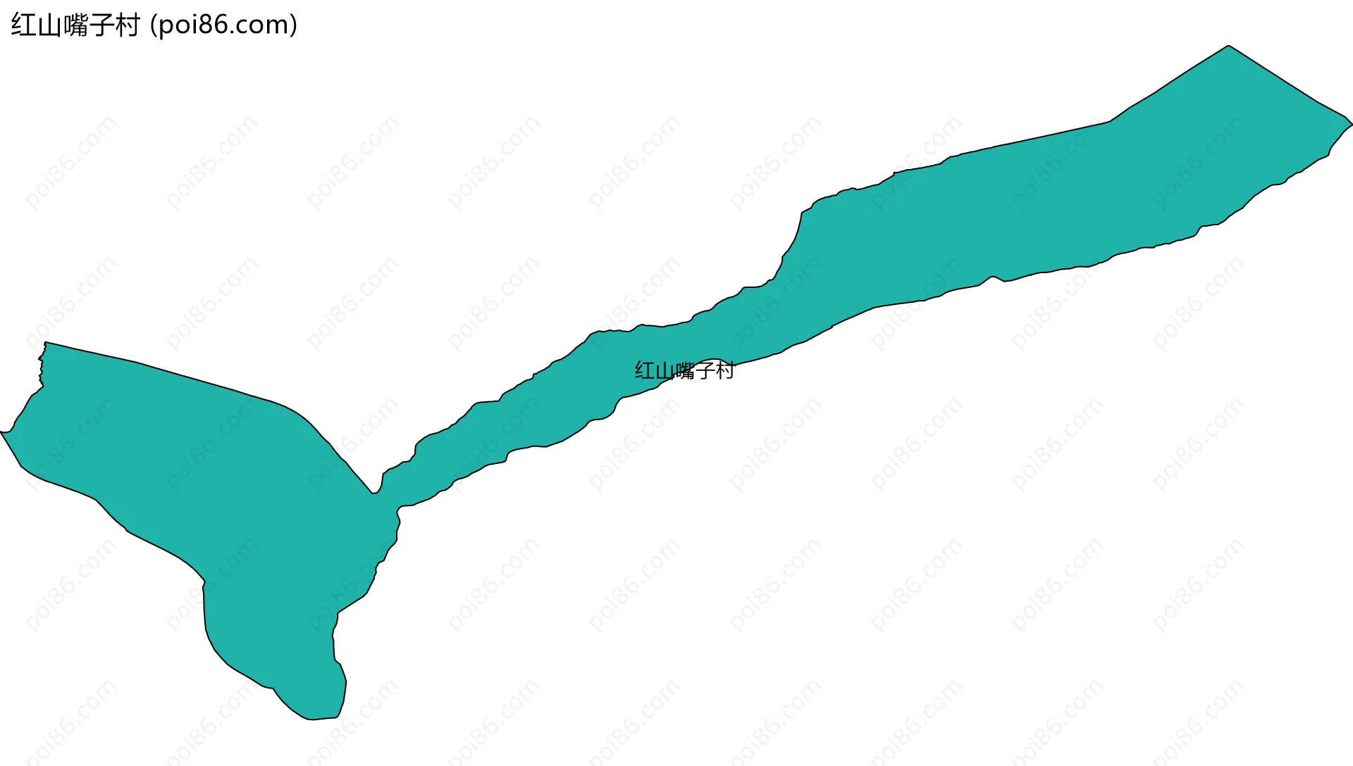 红山嘴子村边界地图