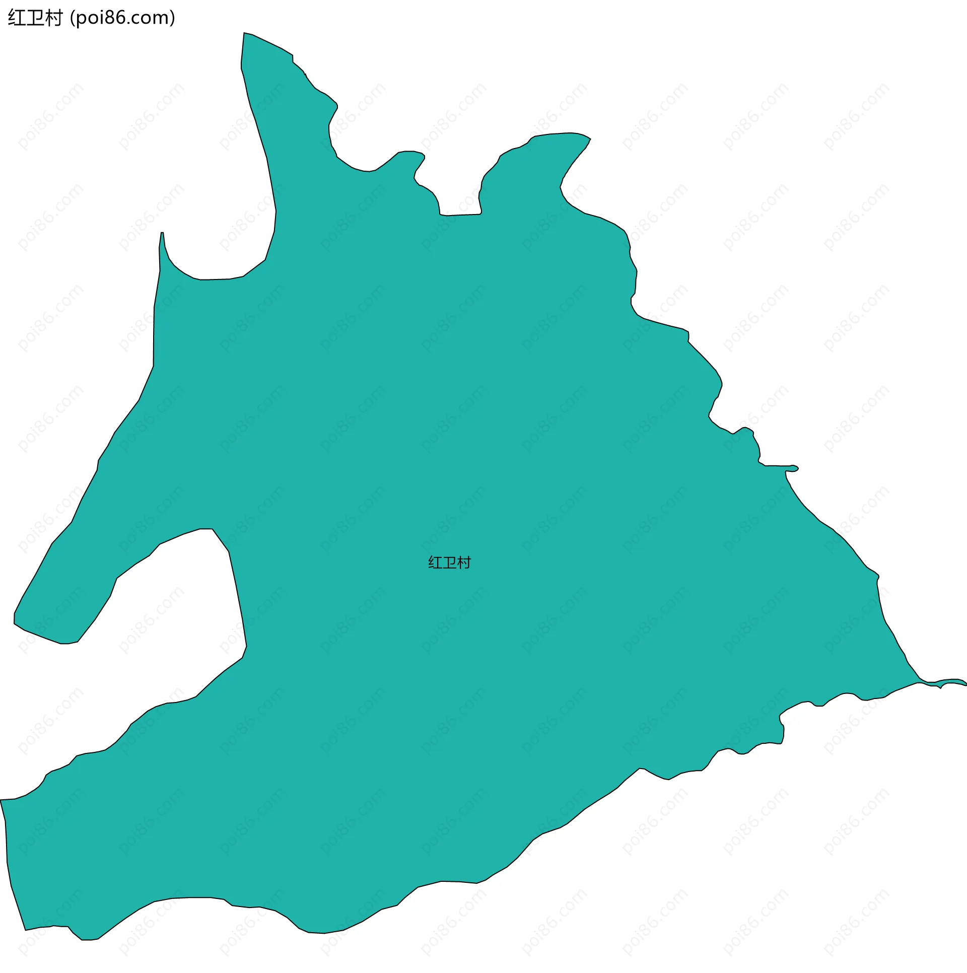 红卫村边界地图