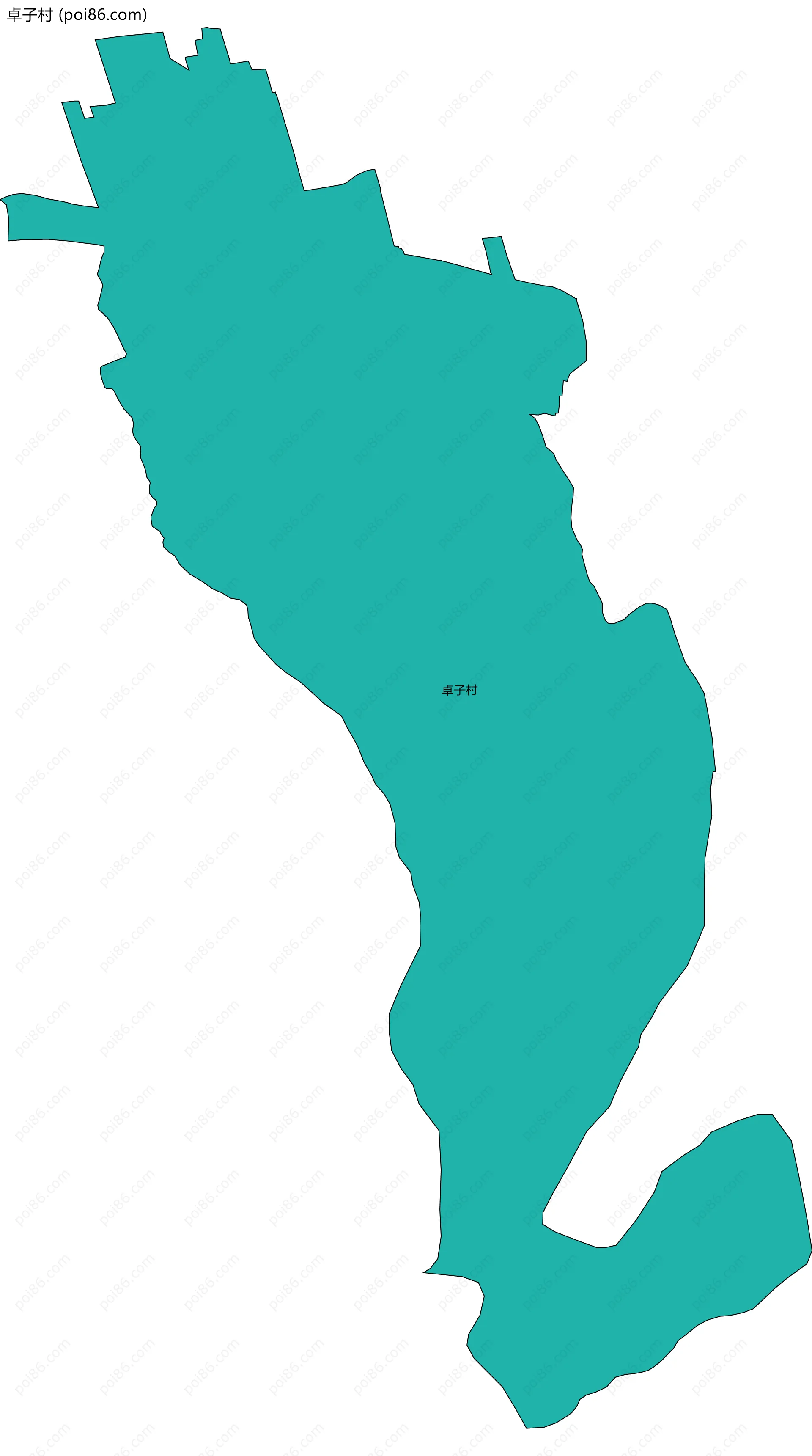 卓子村边界地图