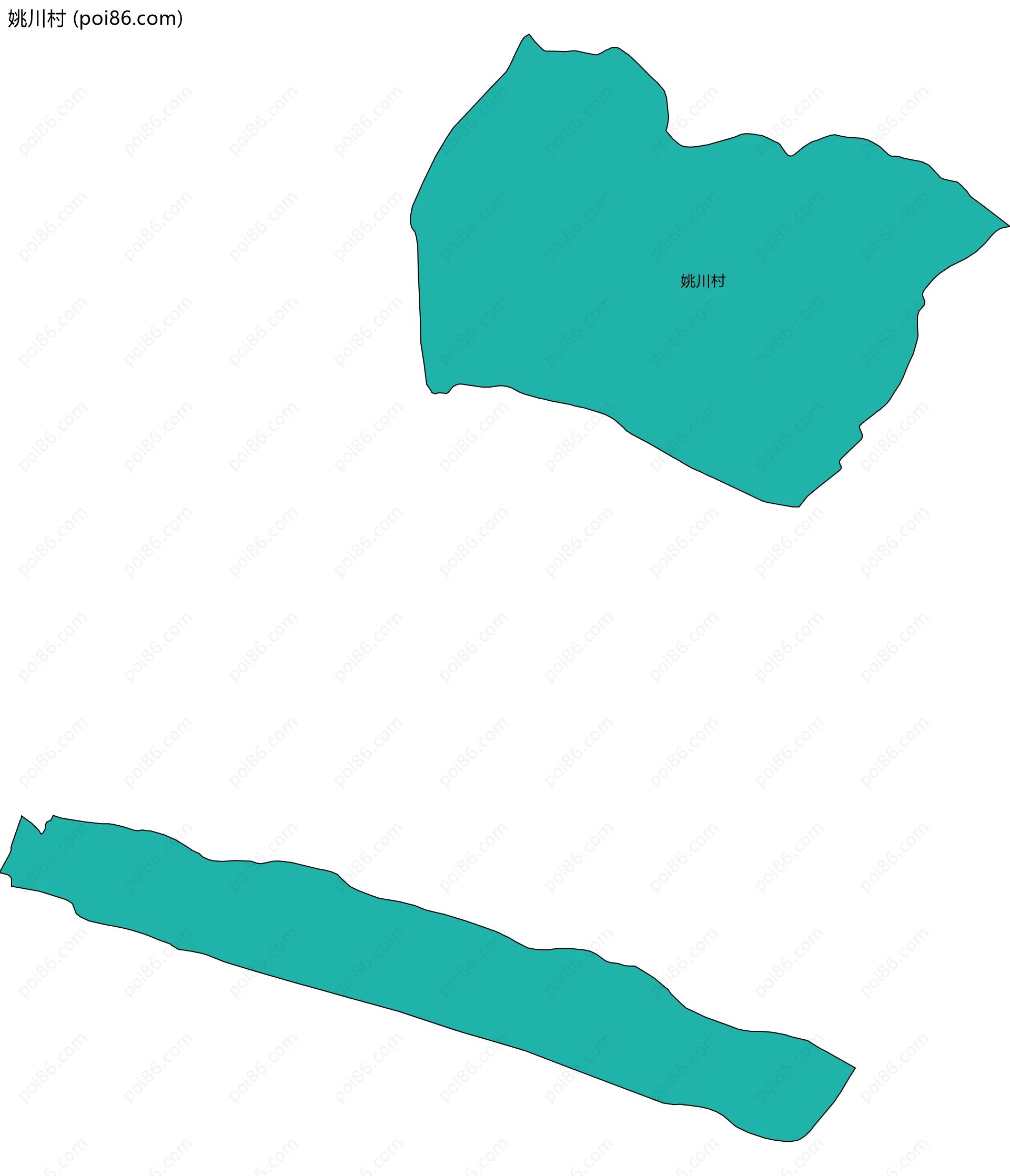 姚川村边界地图