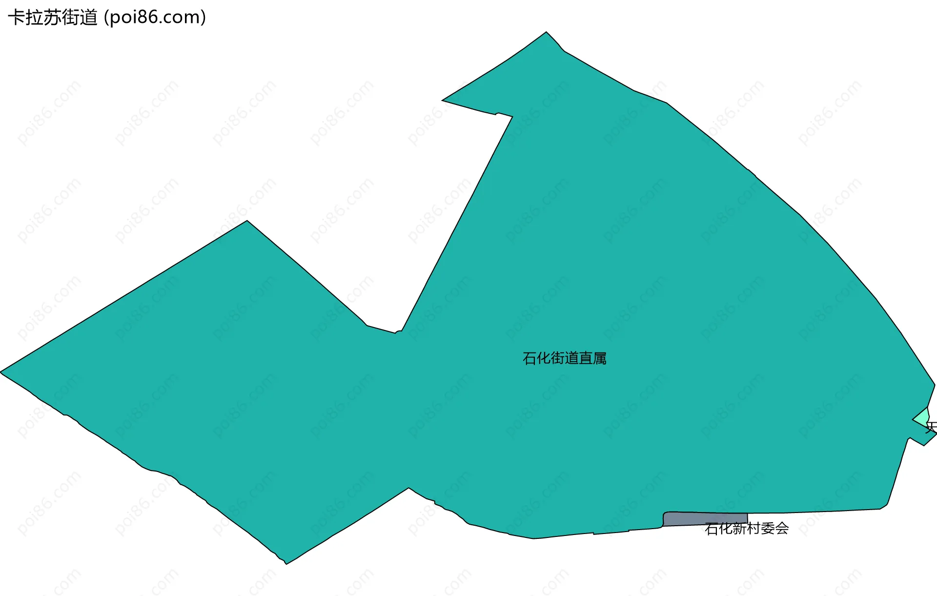 卡拉苏街道边界地图(五级行政区划)