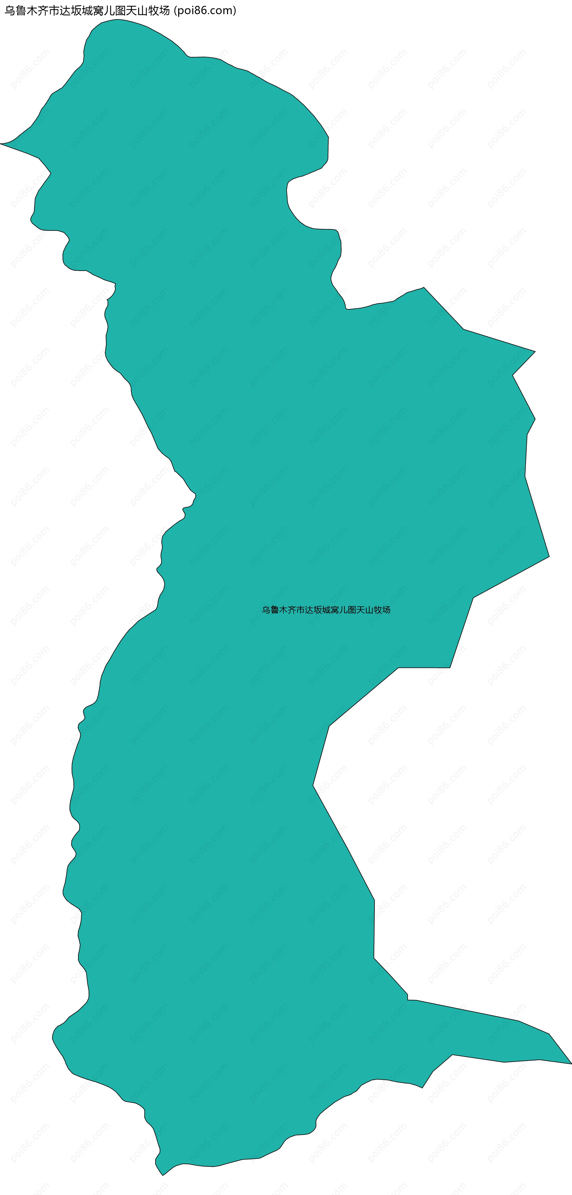 乌鲁木齐市达坂城窝儿图天山牧场边界地图