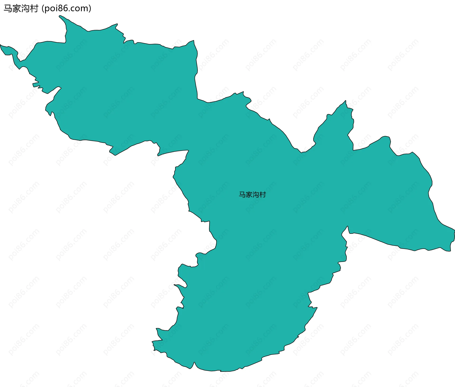 马家沟村边界地图