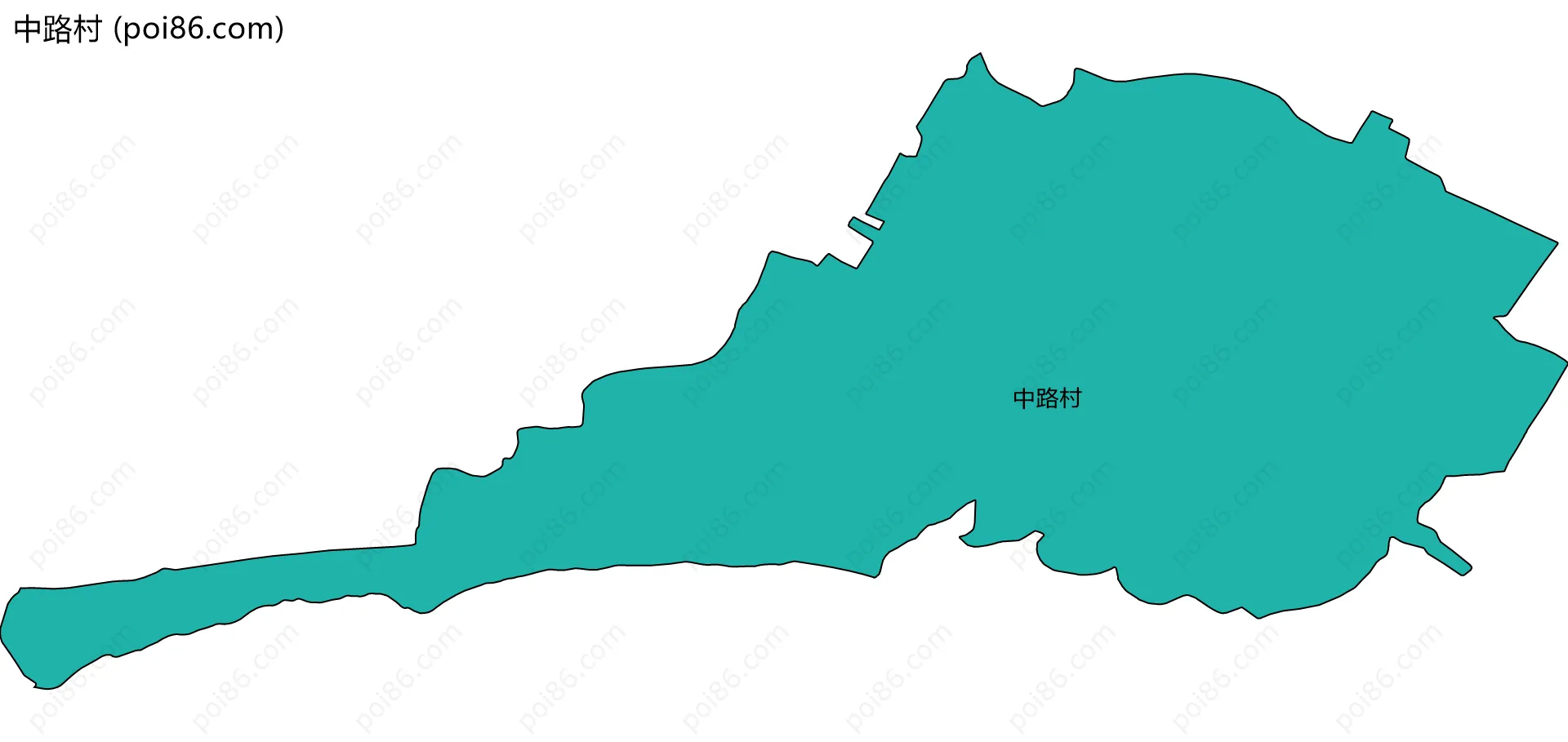 中路村边界地图