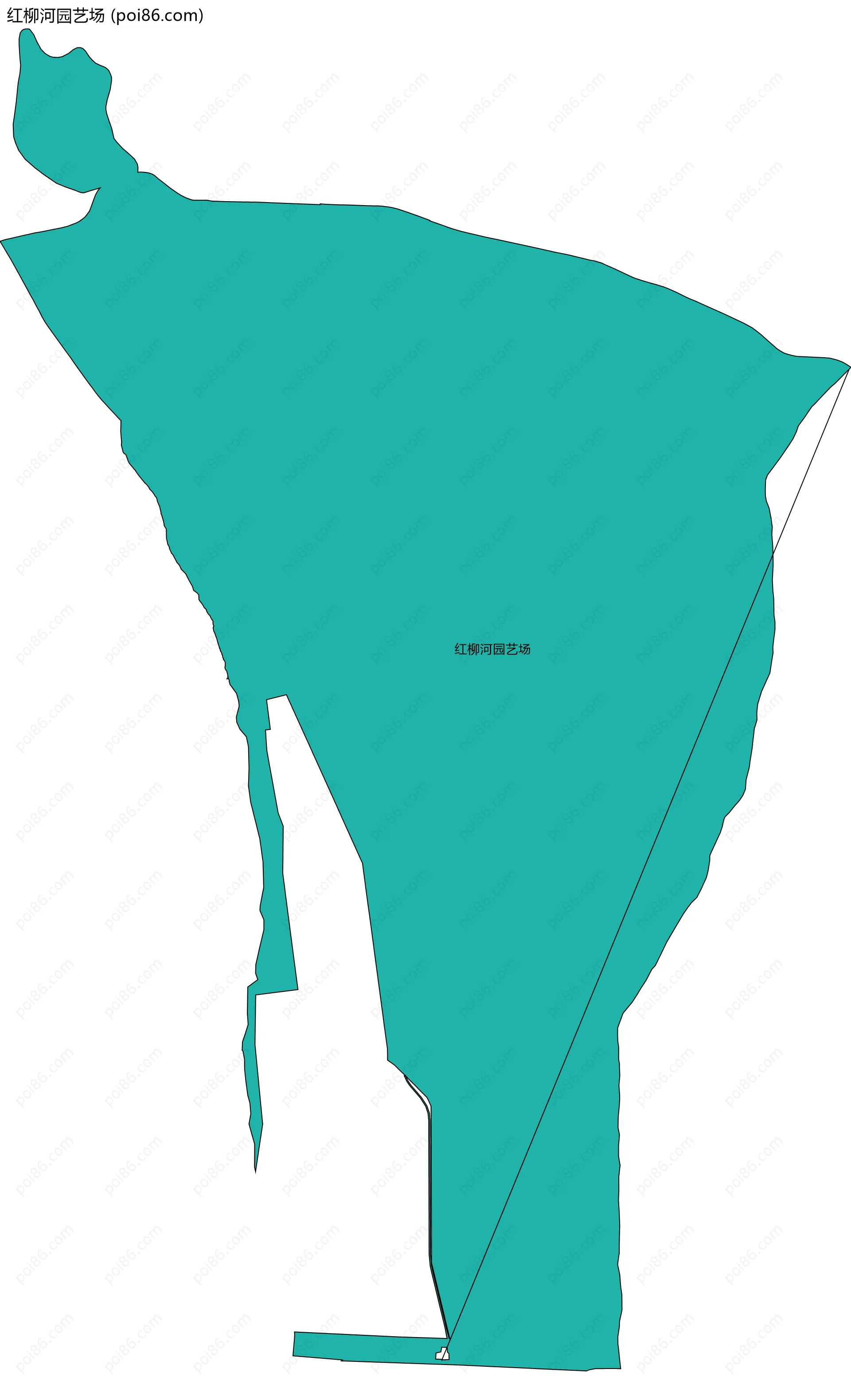 红柳河园艺场边界地图(五级行政区划)