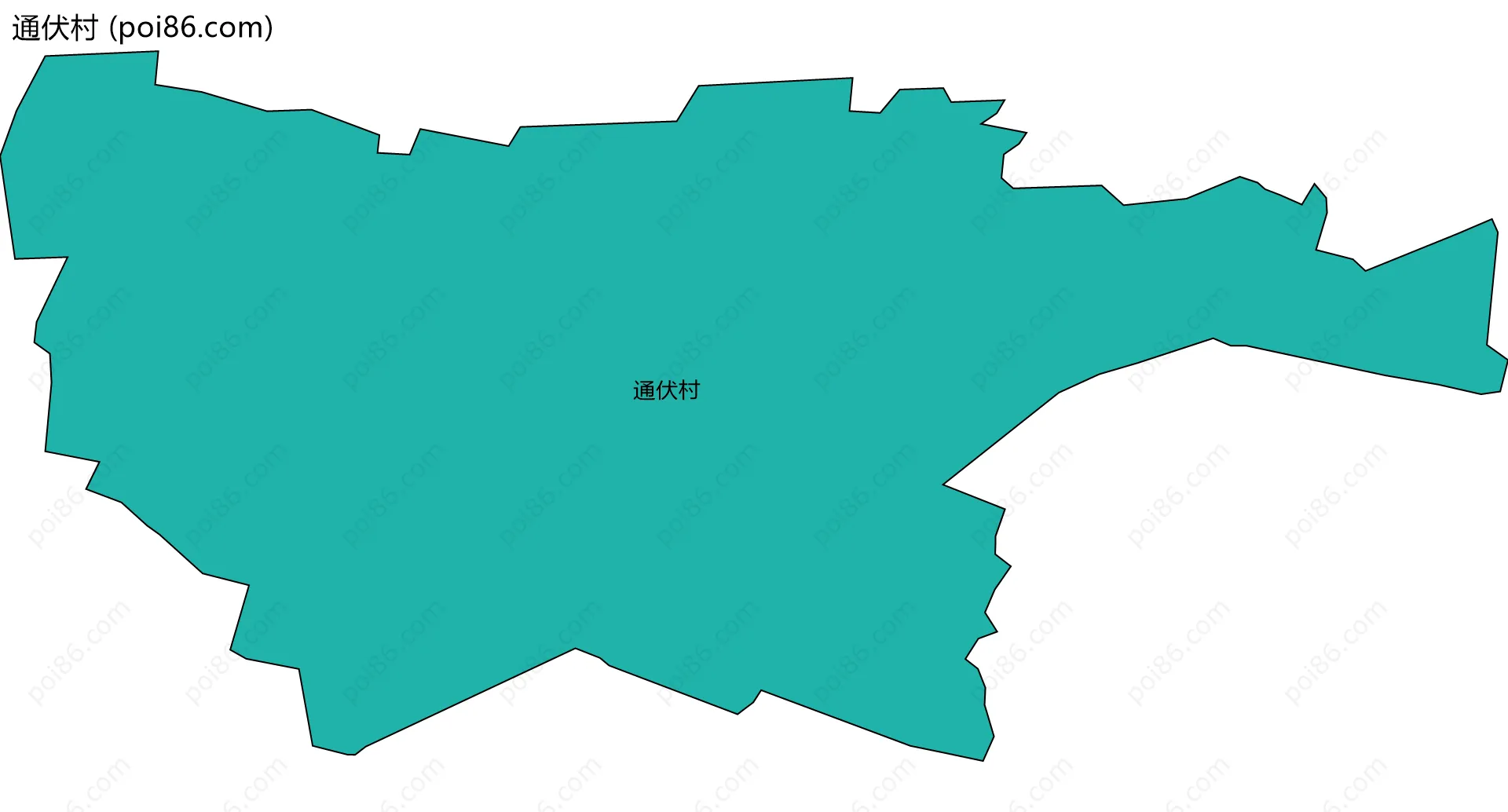 通伏村边界地图