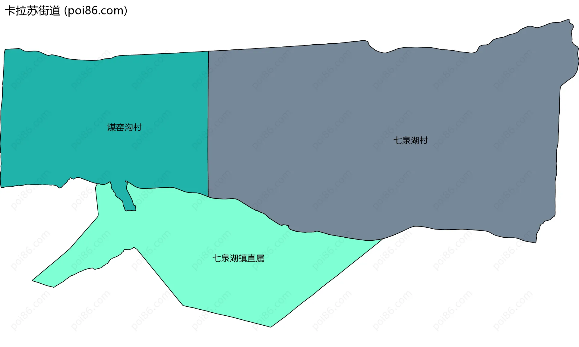 卡拉苏街道边界地图(五级行政区划)
