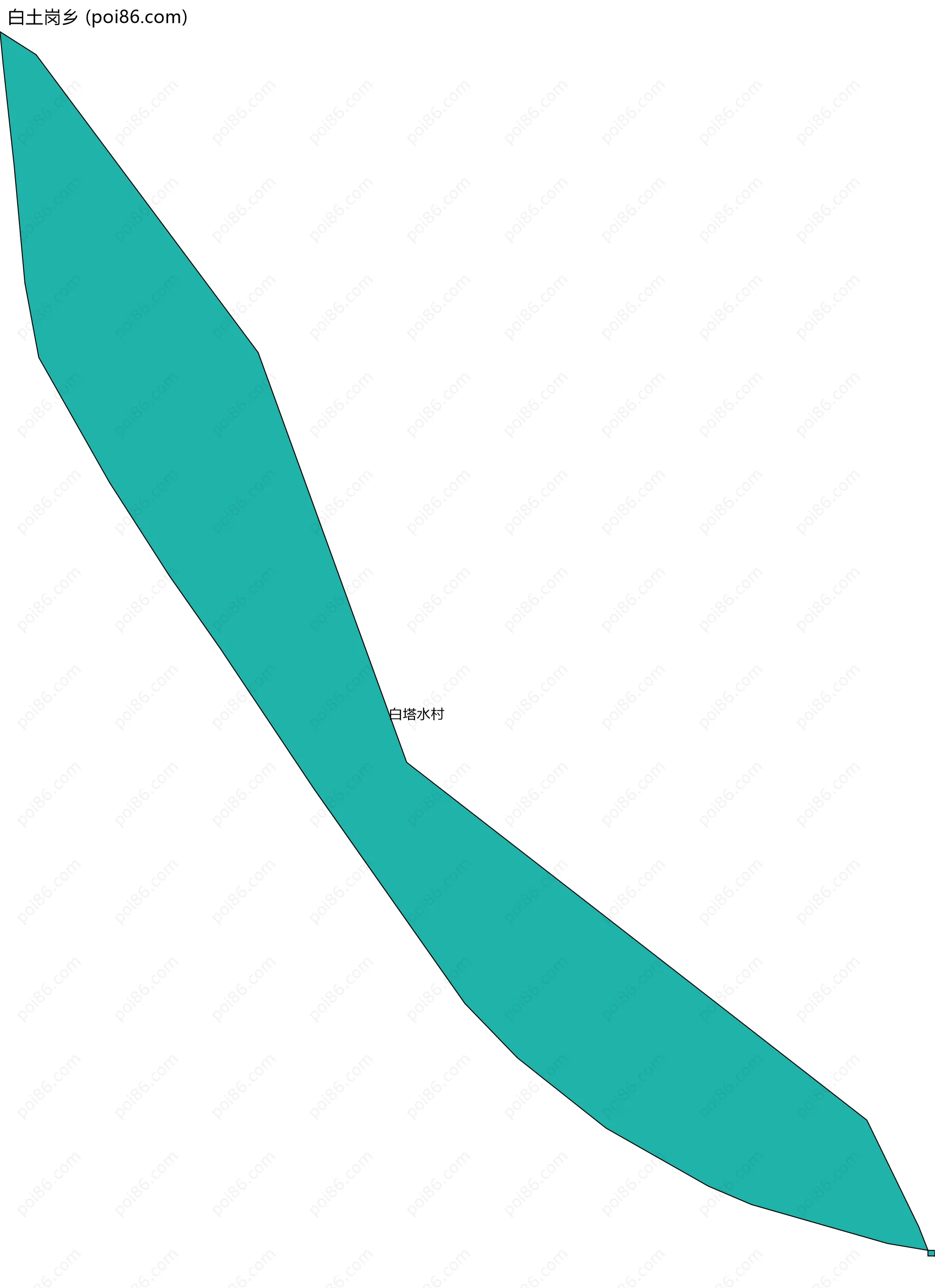 白土岗乡边界地图(五级行政区划)