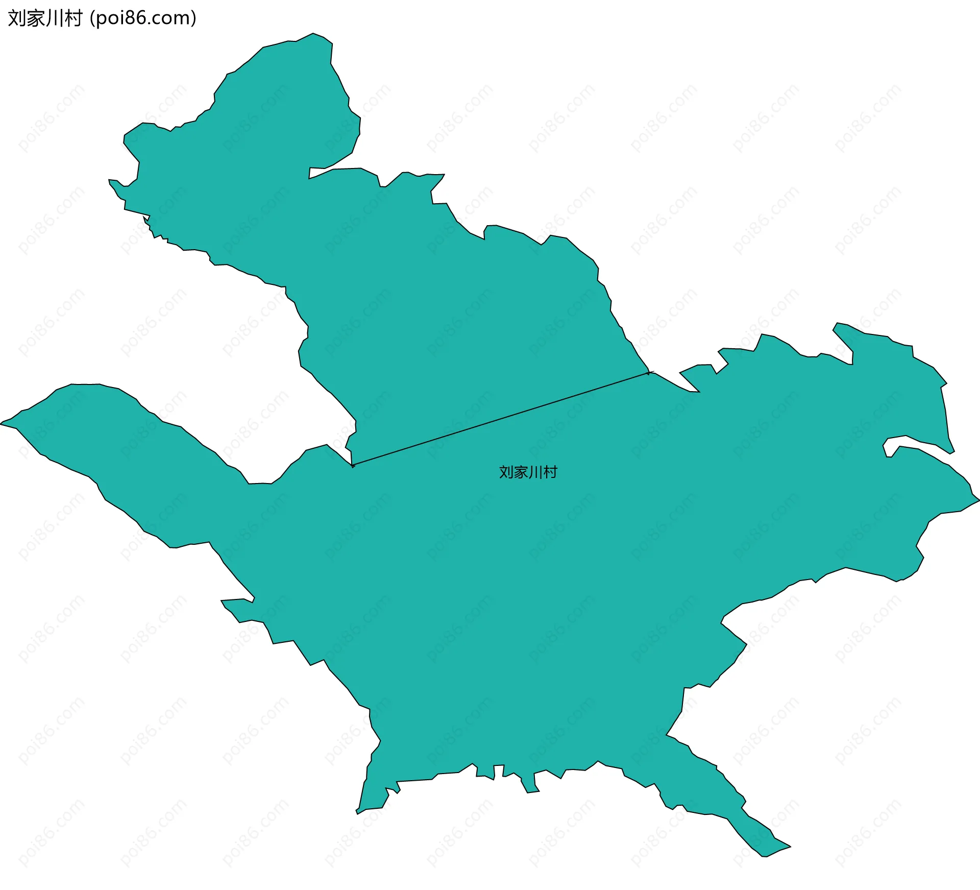 刘家川村边界地图