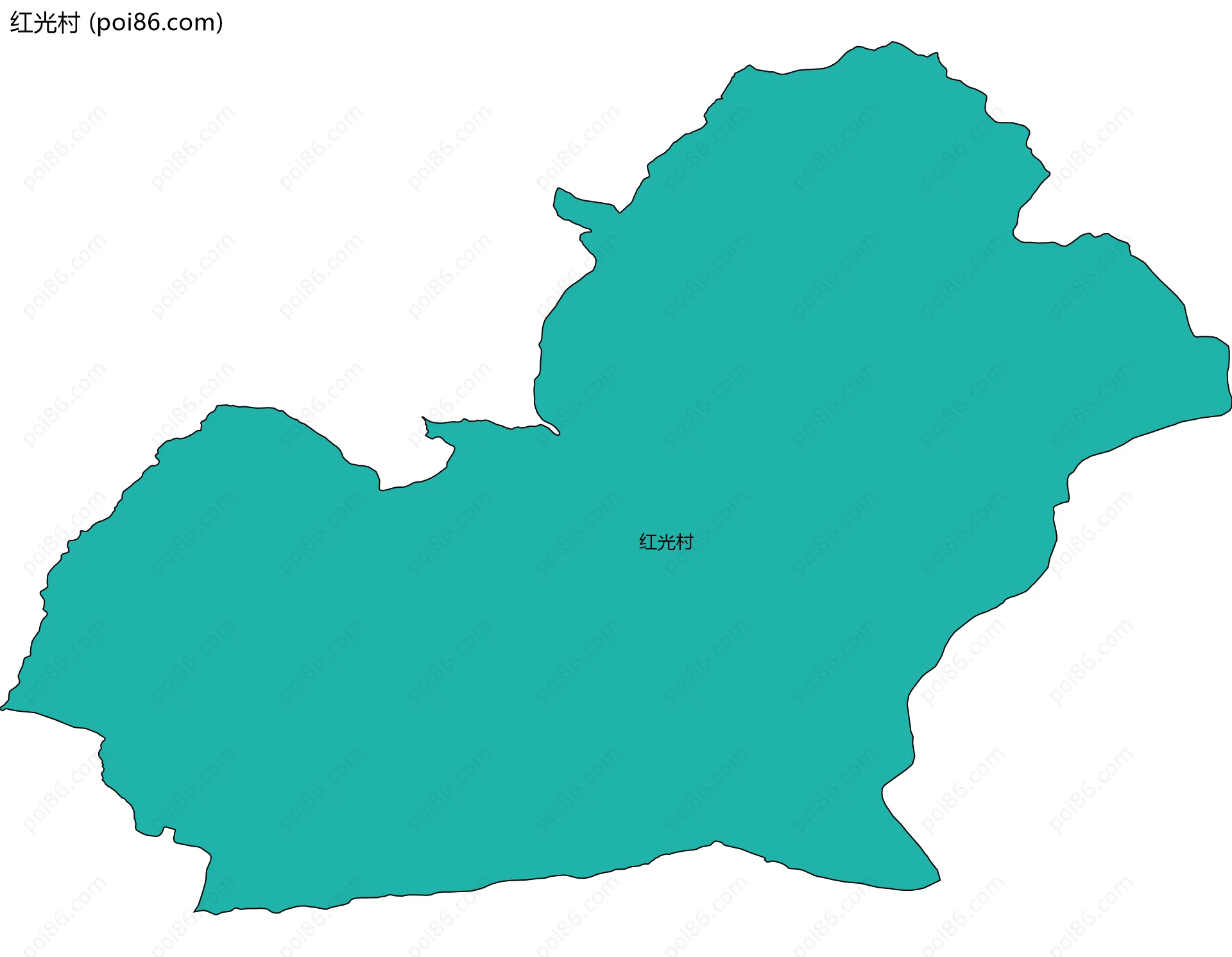 红光村边界地图