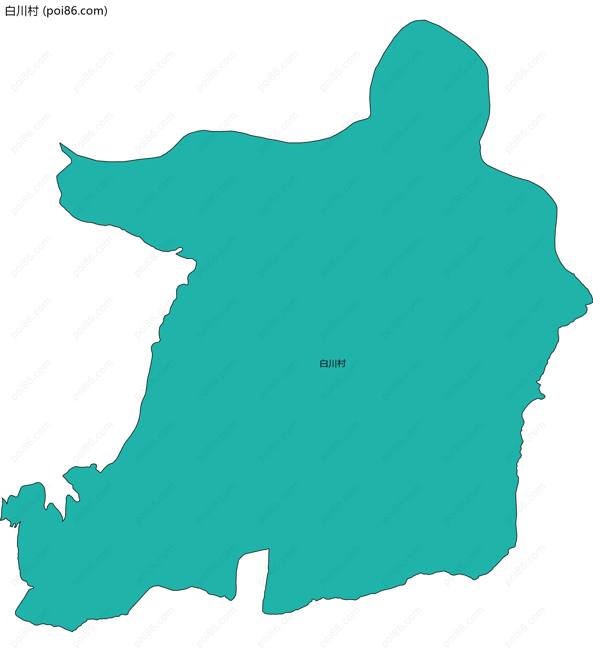 白川村边界地图