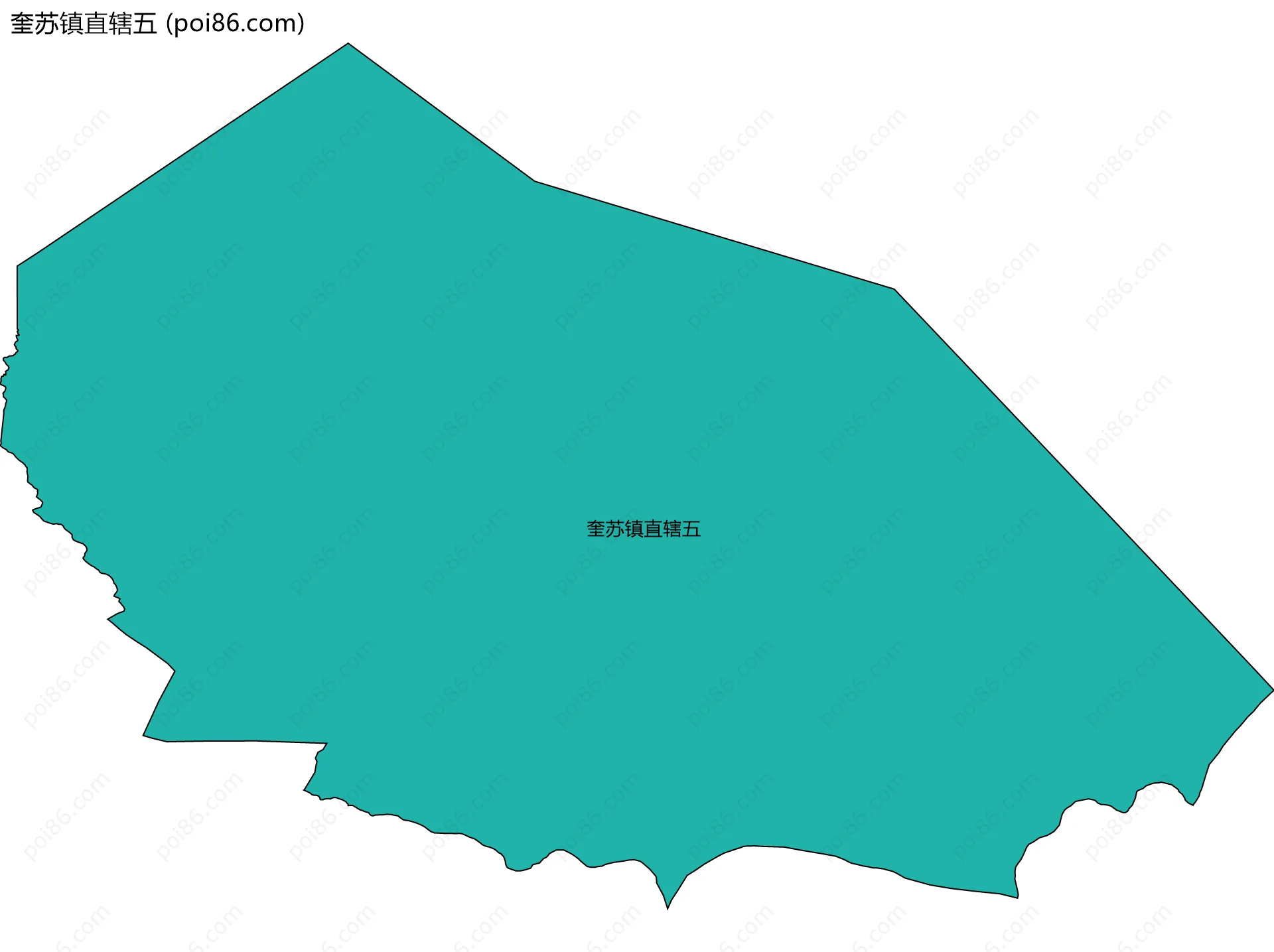 奎苏镇直辖五边界地图