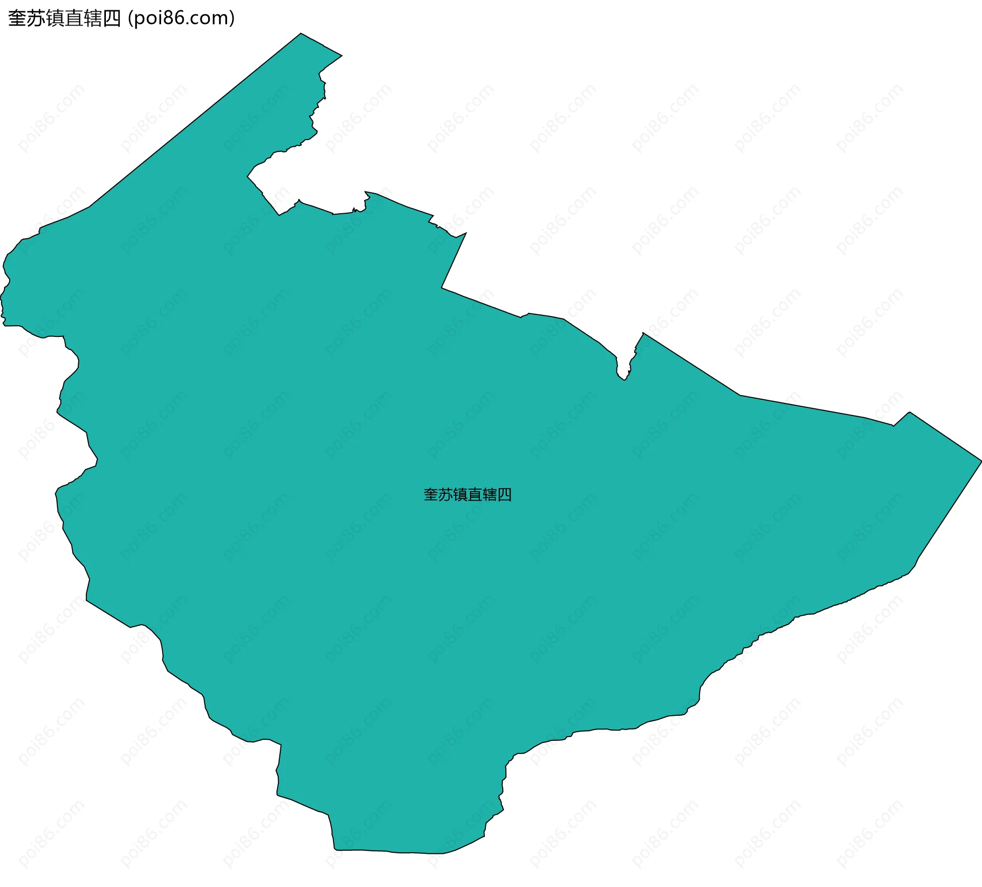 奎苏镇直辖四边界地图