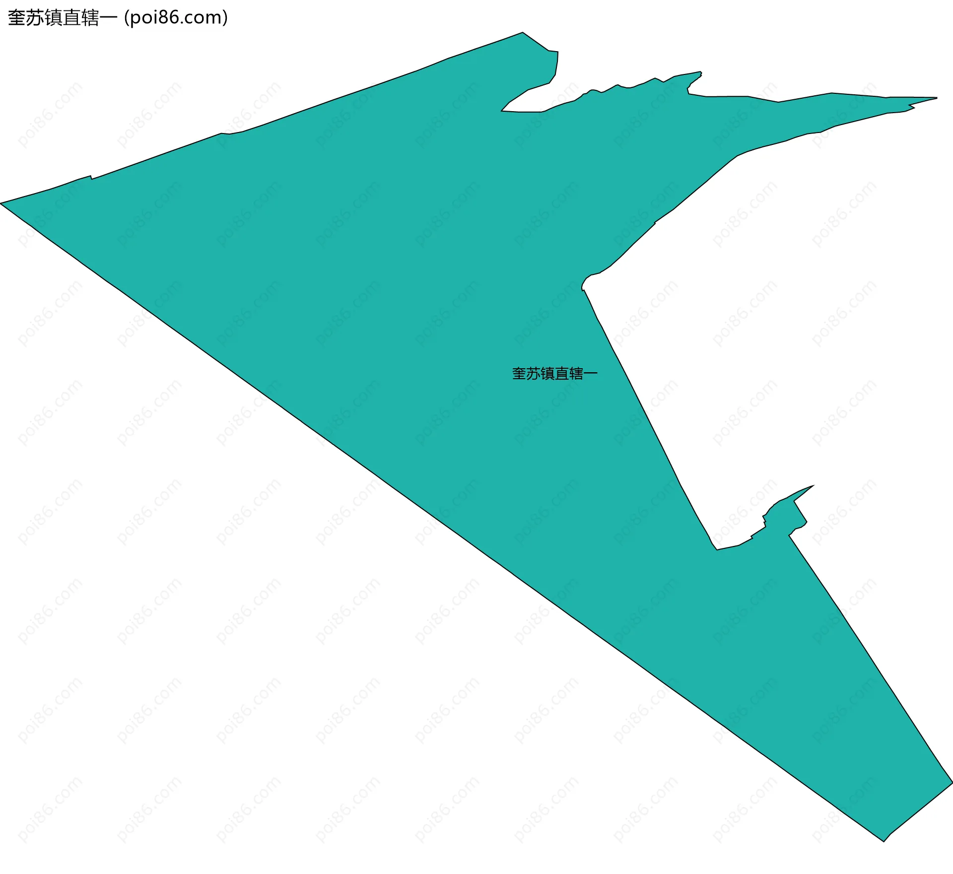 奎苏镇直辖一边界地图