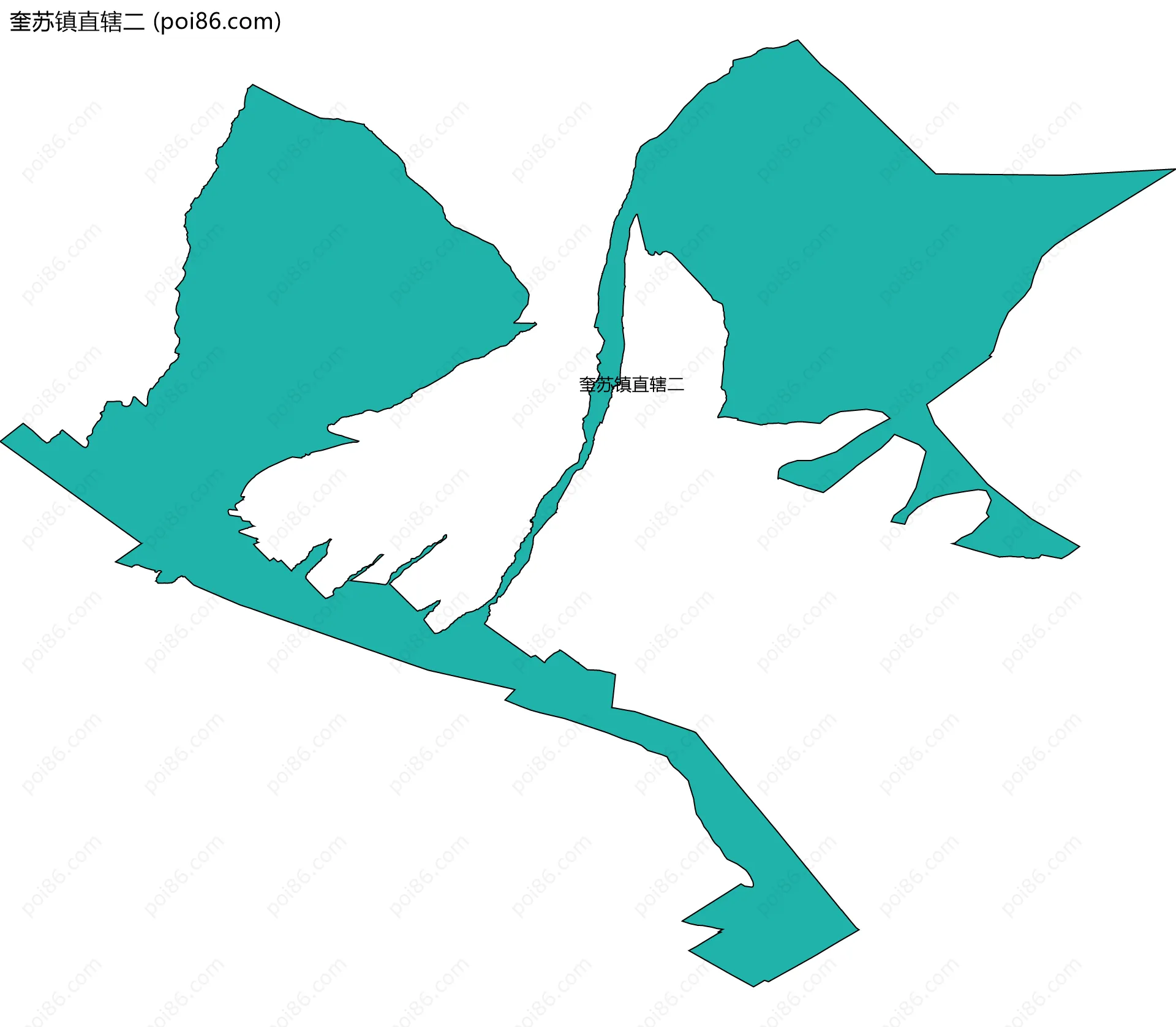 奎苏镇直辖二边界地图