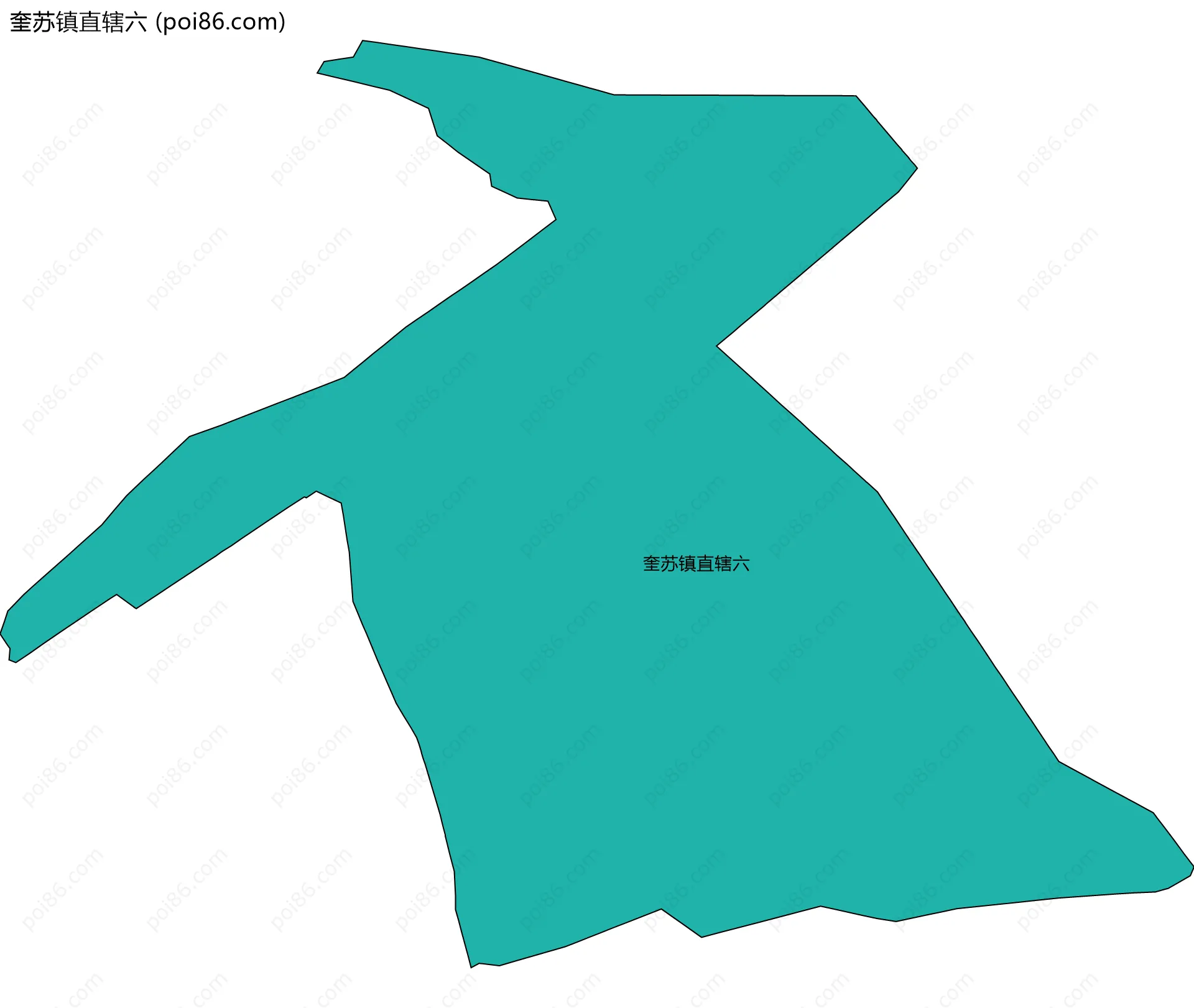奎苏镇直辖六边界地图