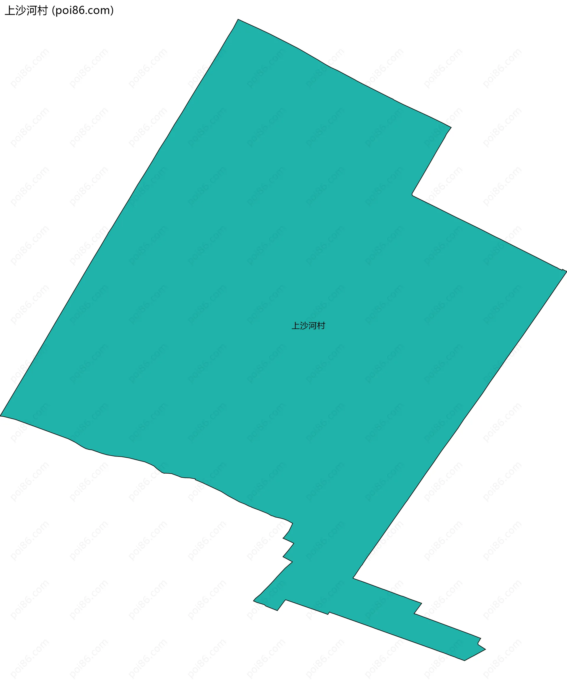 上沙河村边界地图