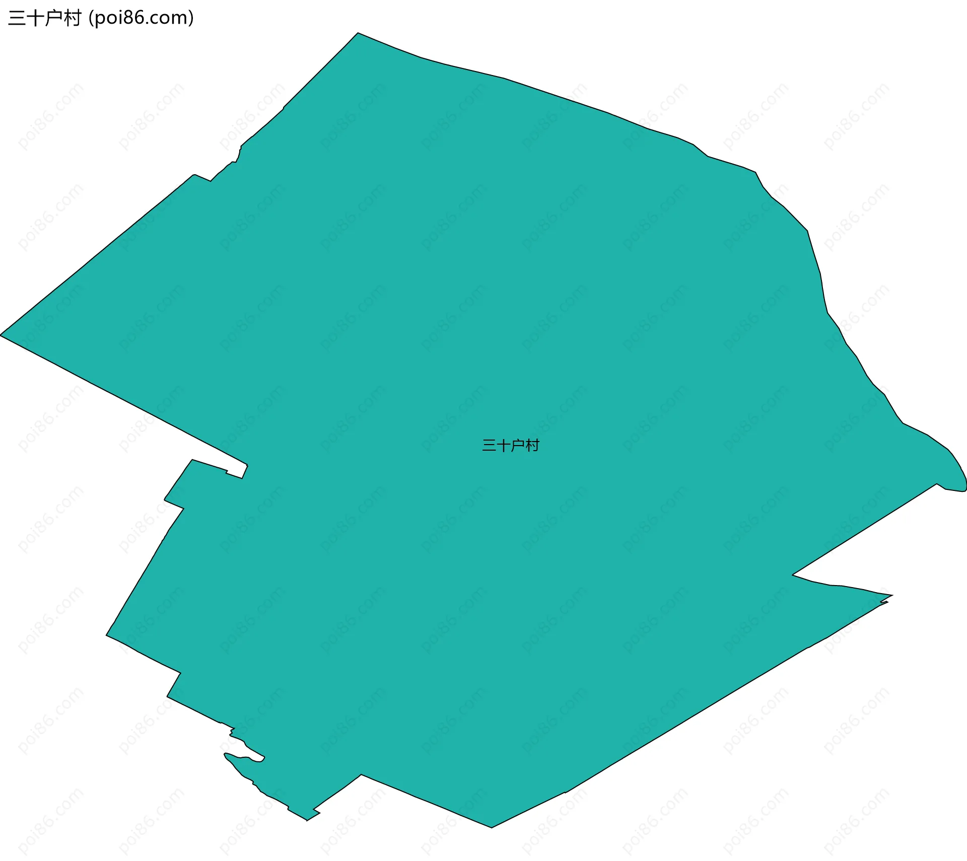 三十户村边界地图