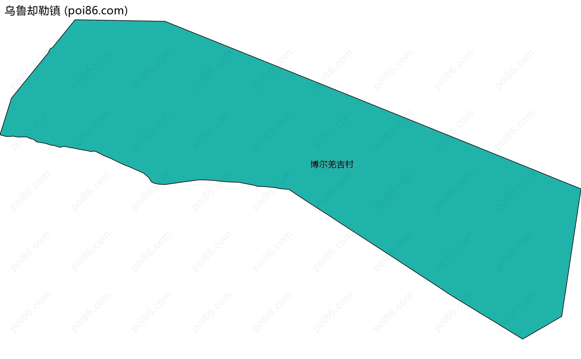乌鲁却勒镇边界地图(五级行政区划)