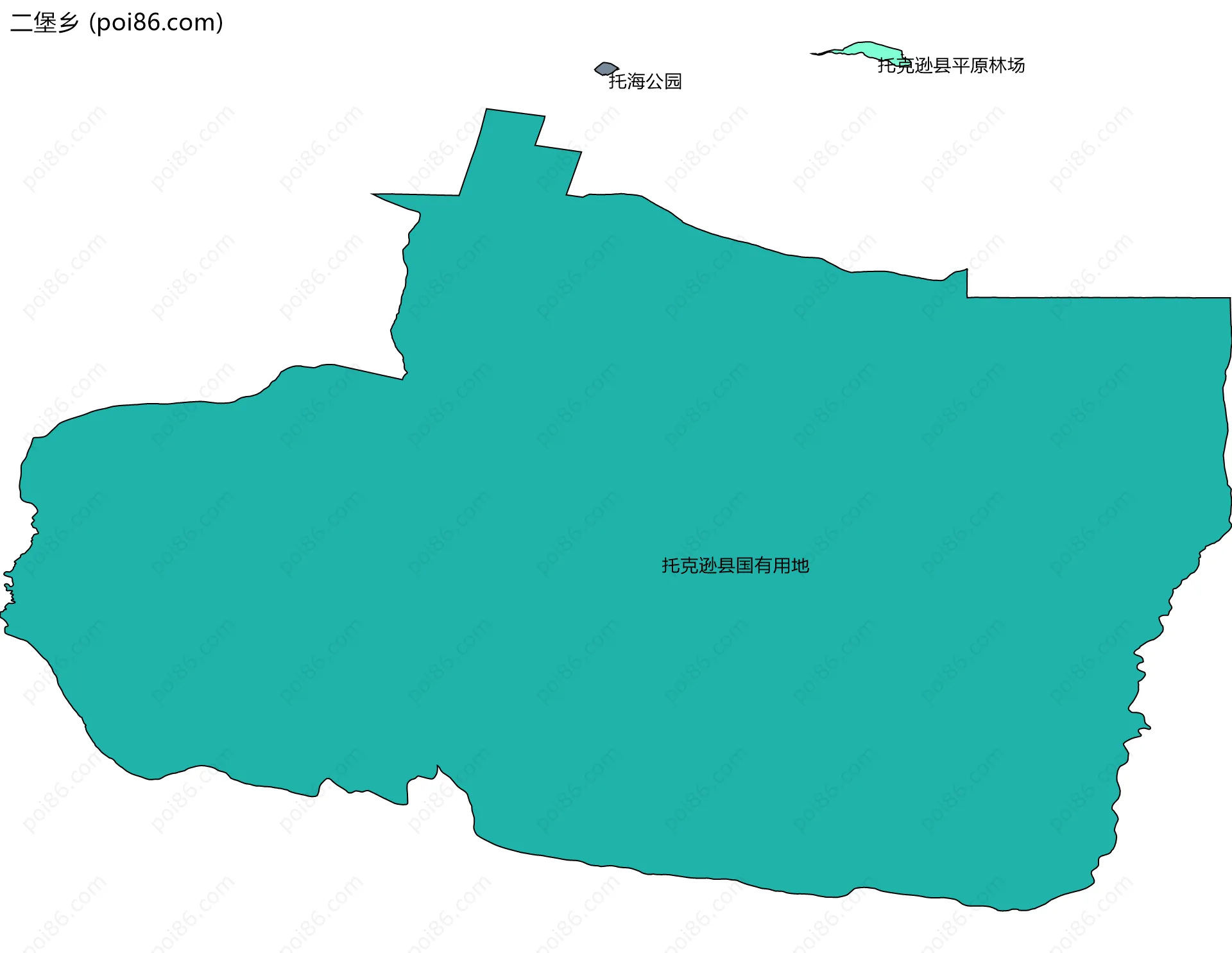 二堡乡边界地图(五级行政区划)