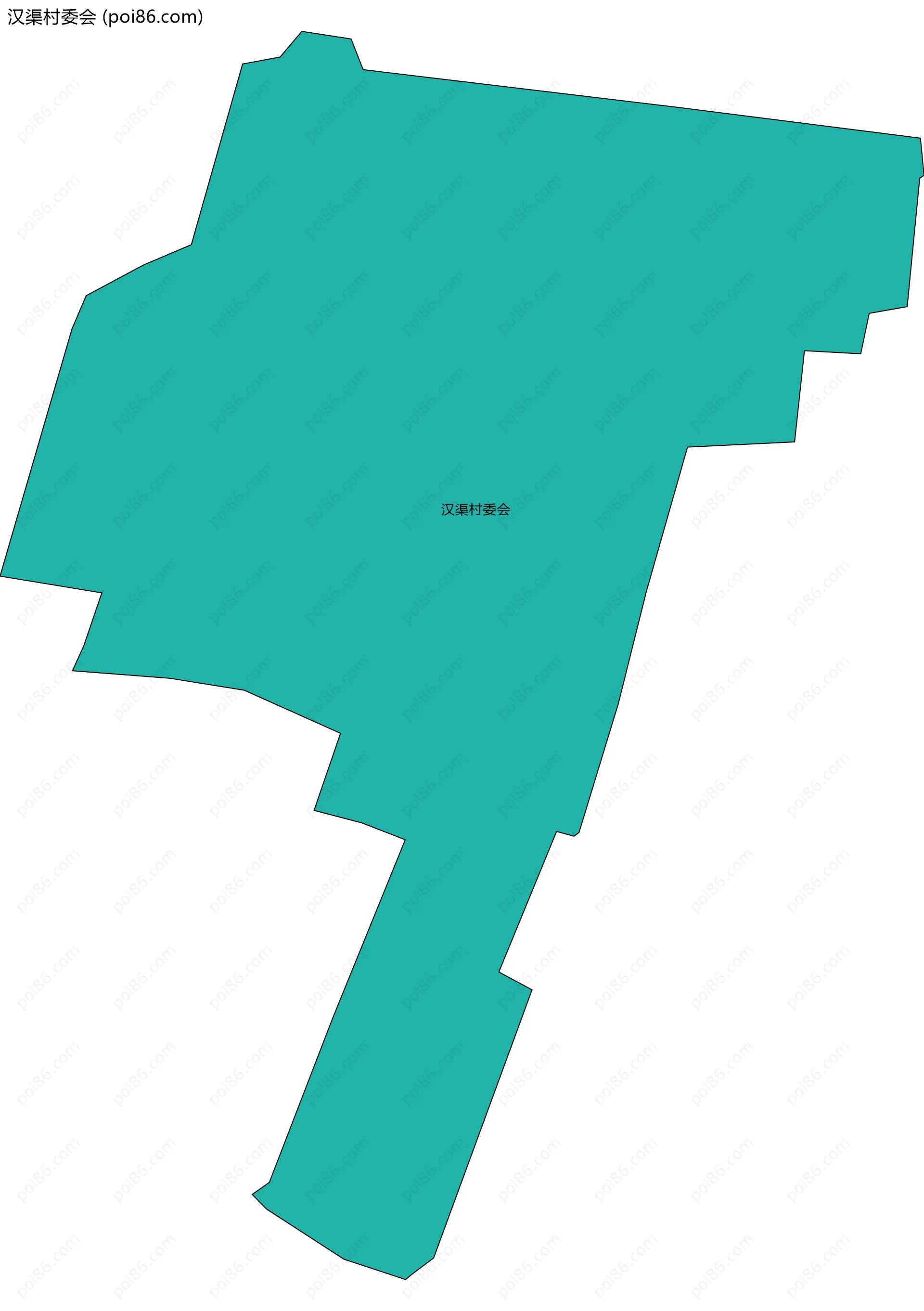汉渠村委会边界地图