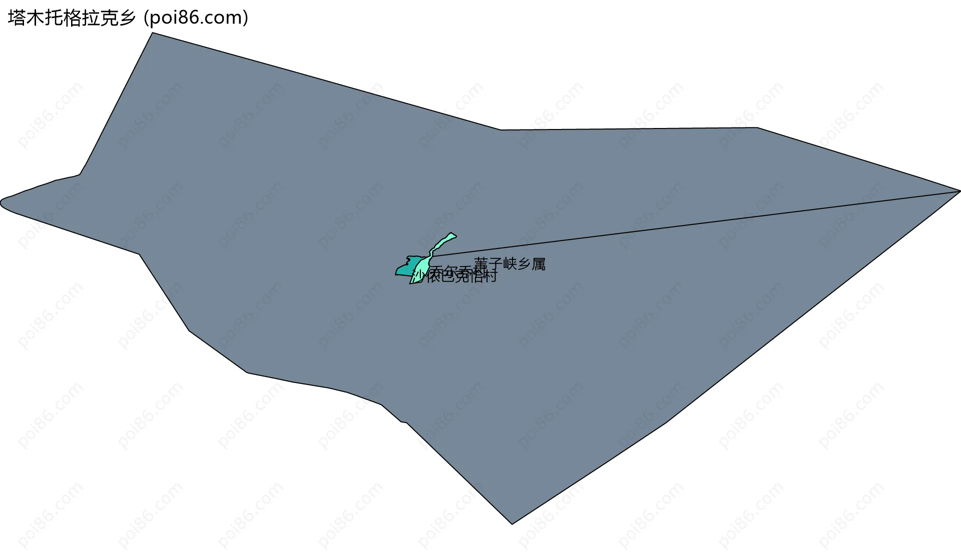 塔木托格拉克乡边界地图(五级行政区划)
