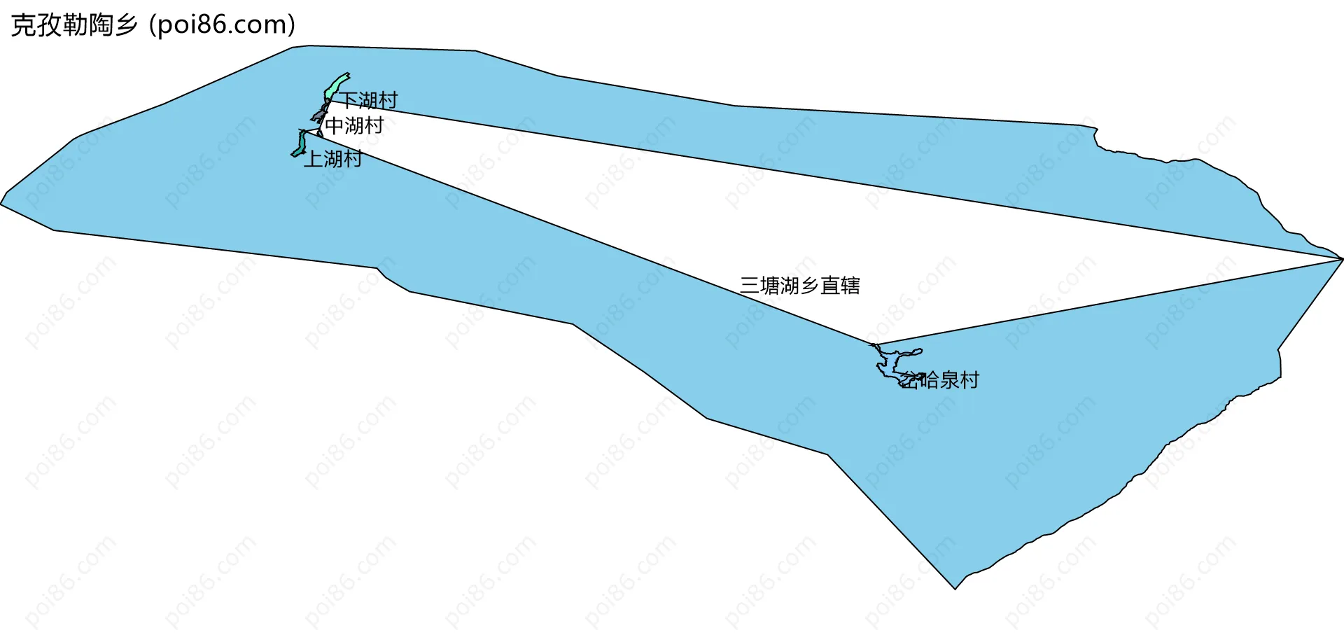 克孜勒陶乡边界地图(五级行政区划)