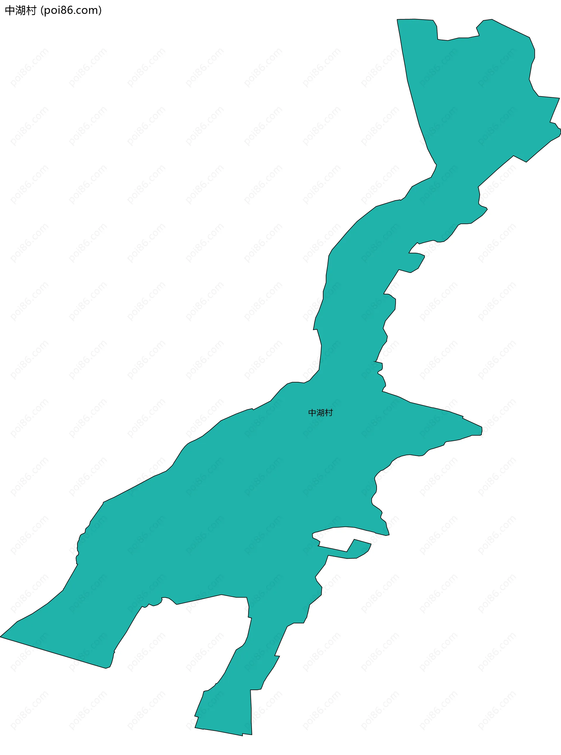 中湖村边界地图