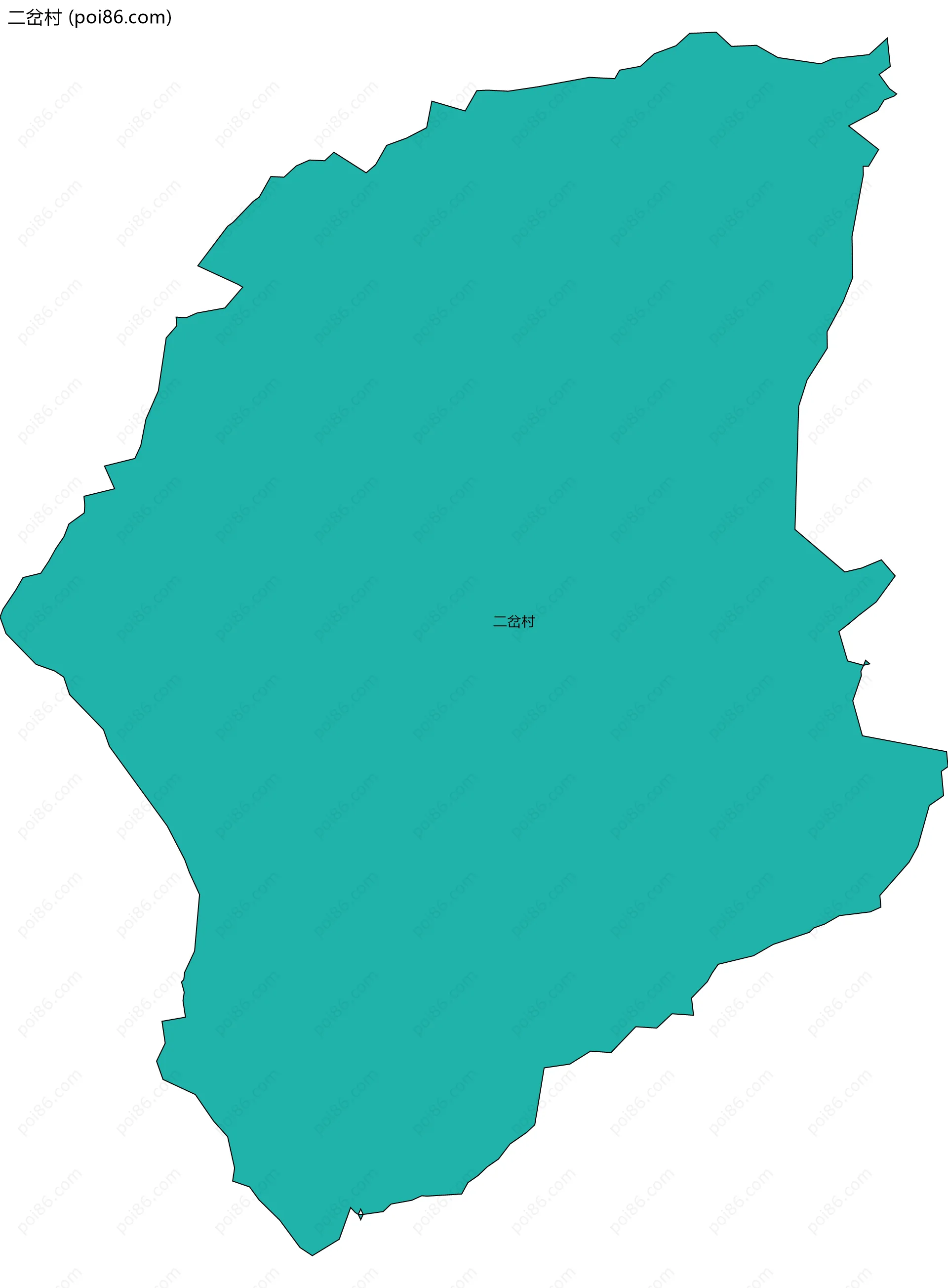 二岔村边界地图