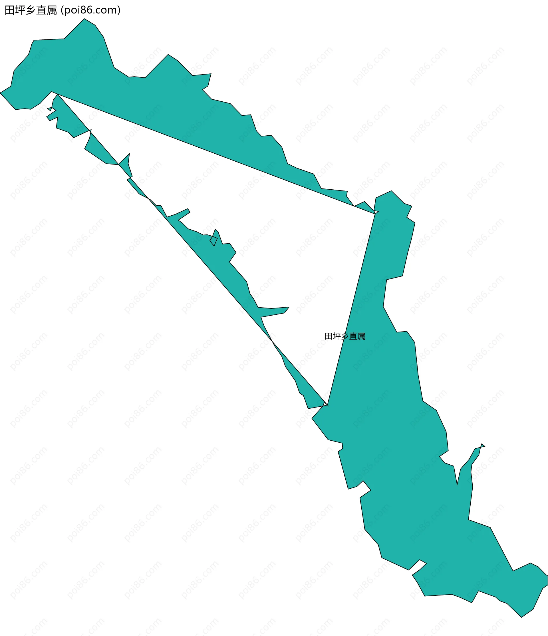 田坪乡直属边界地图